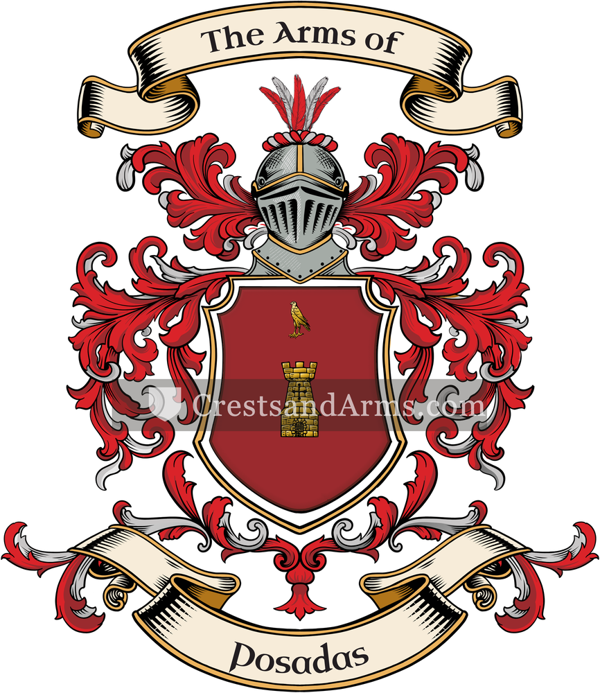 The Posadas coat of arms, drawn from the recorded blazon