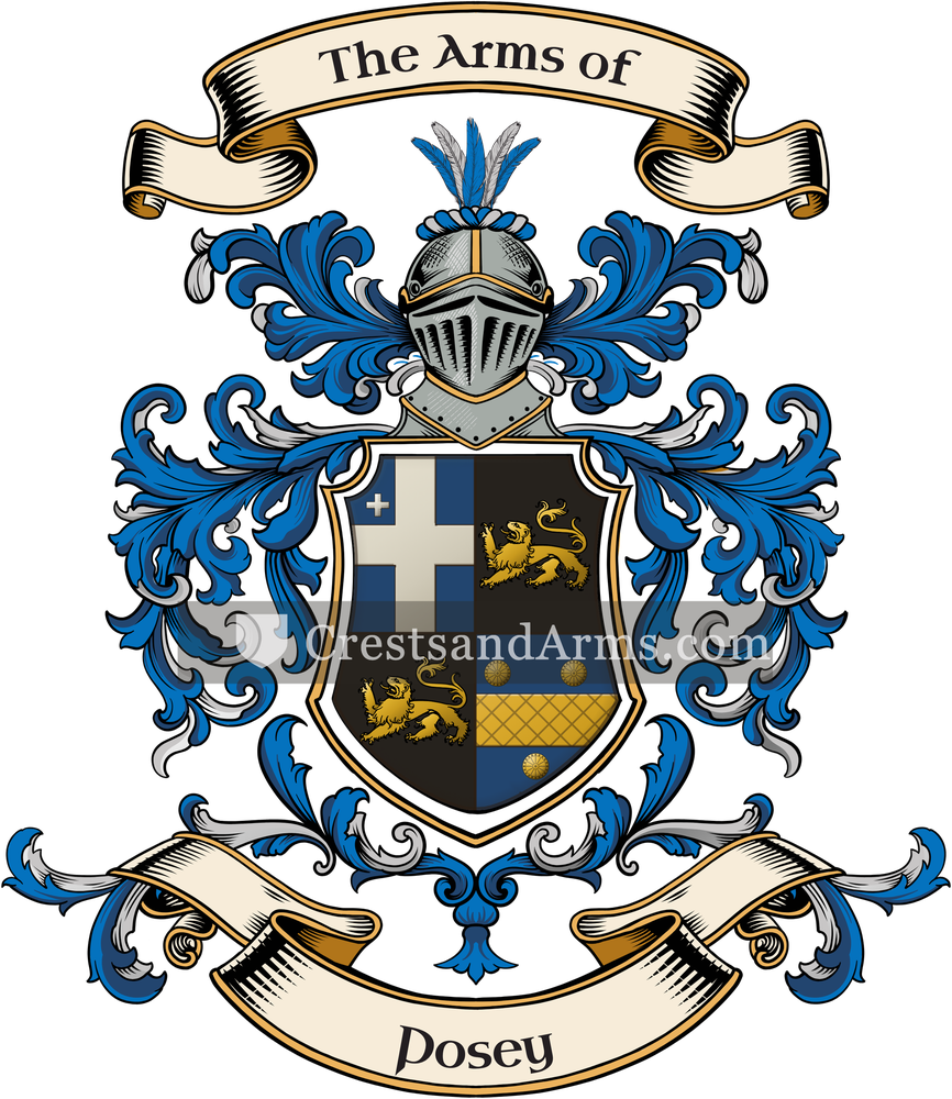 The Posey coat of arms, drawn from the recorded blazon