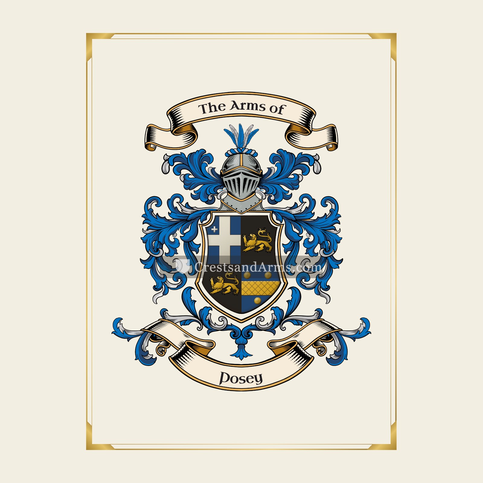 With gold border
