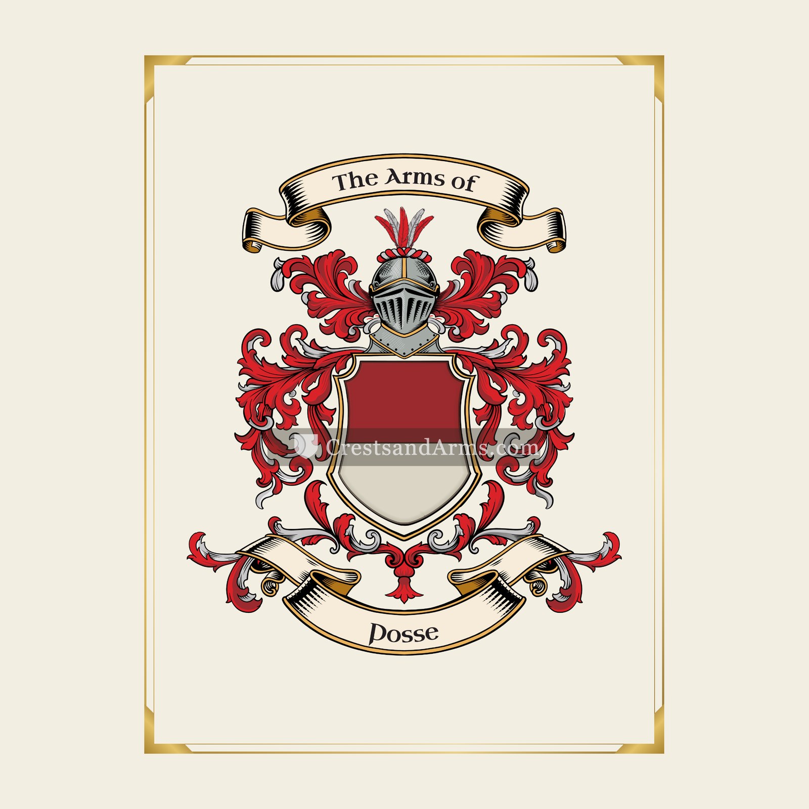 With gold border