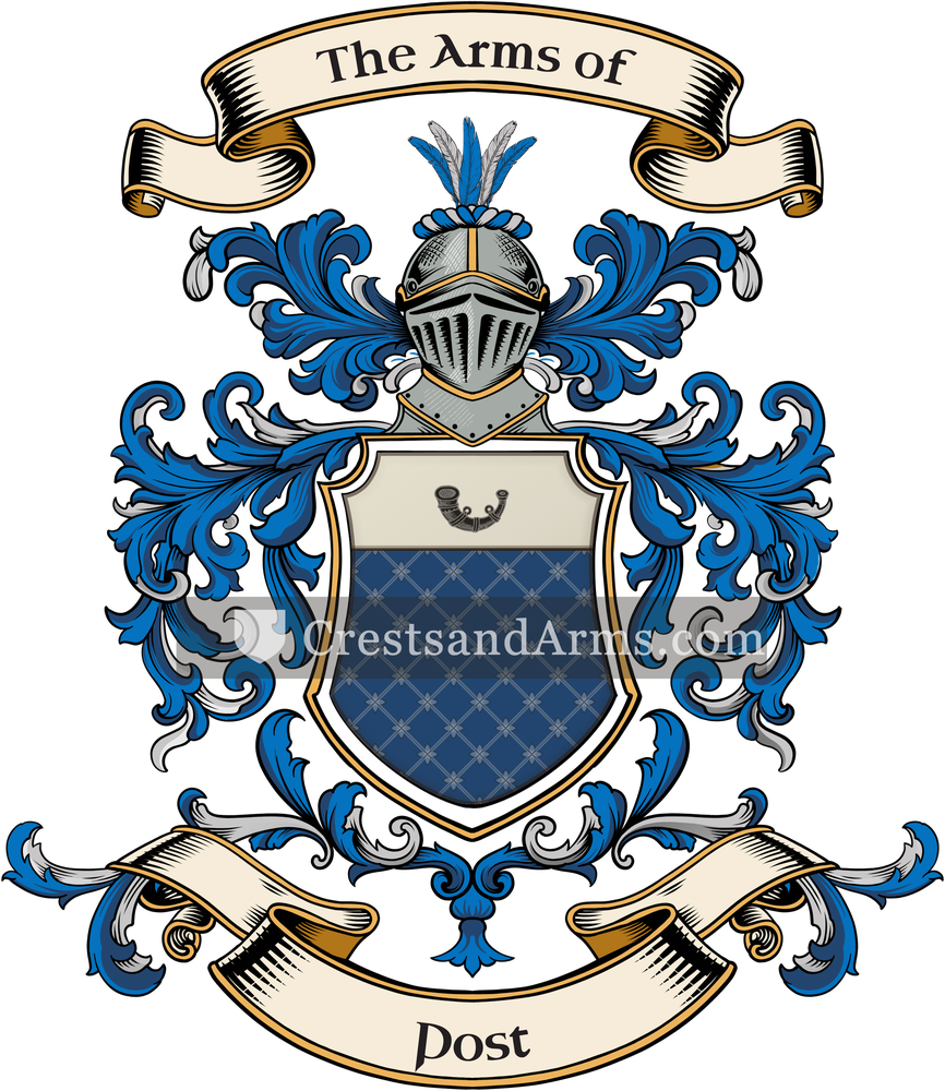 The Post coat of arms, drawn from the recorded blazon