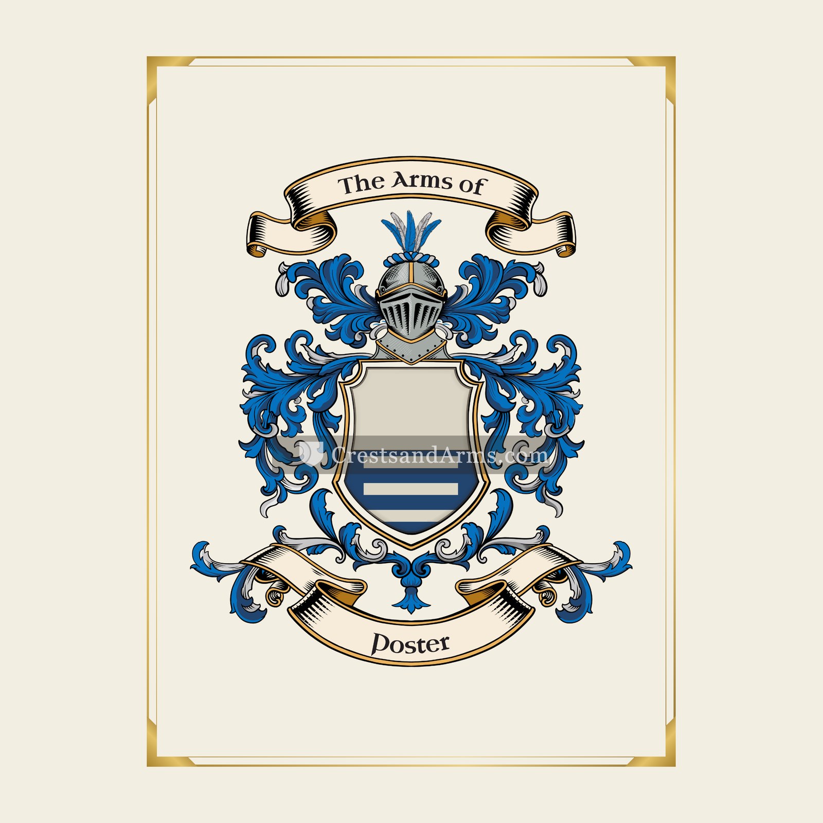 With gold border
