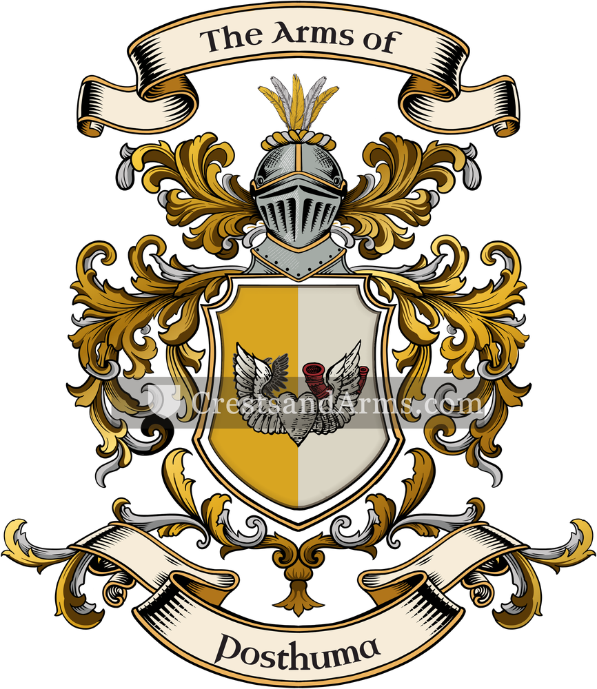 The Posthuma coat of arms, drawn from the recorded blazon