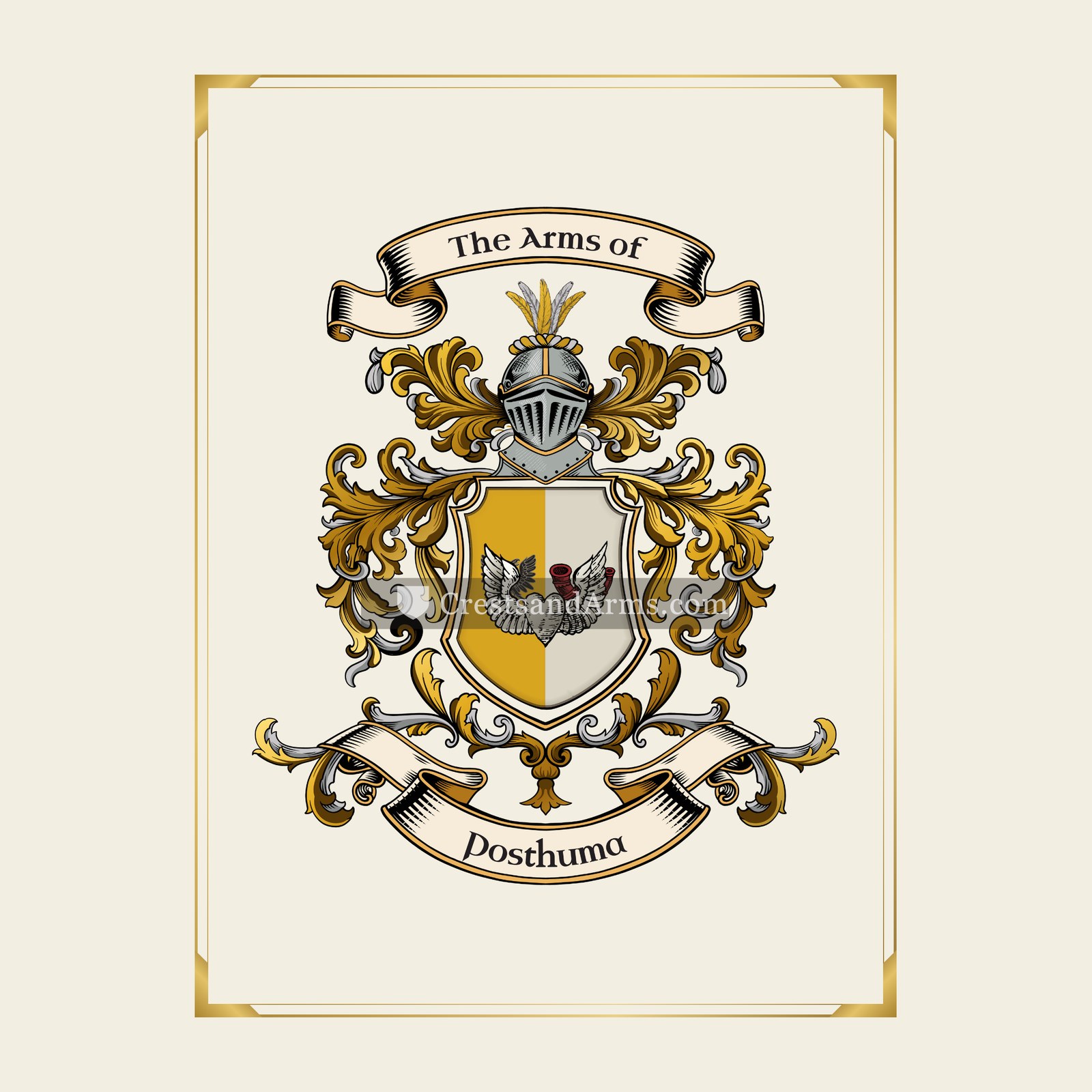 With gold border