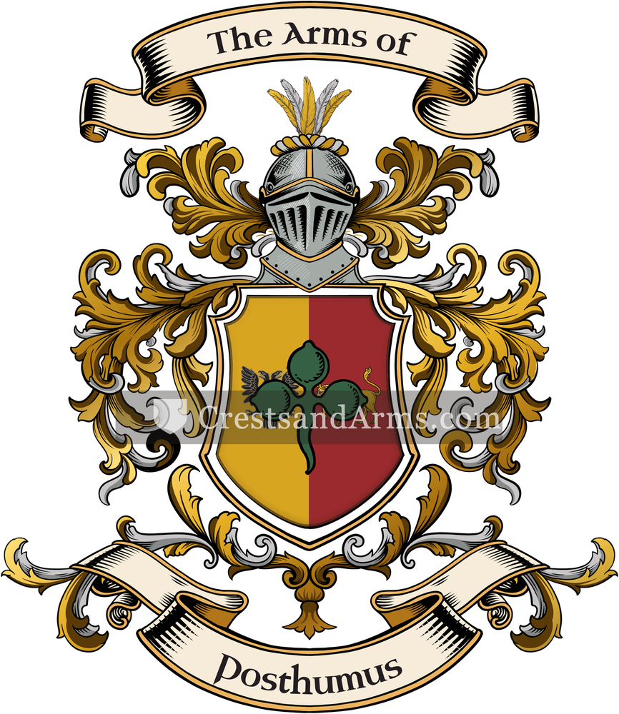 The Posthumus coat of arms, drawn from the recorded blazon