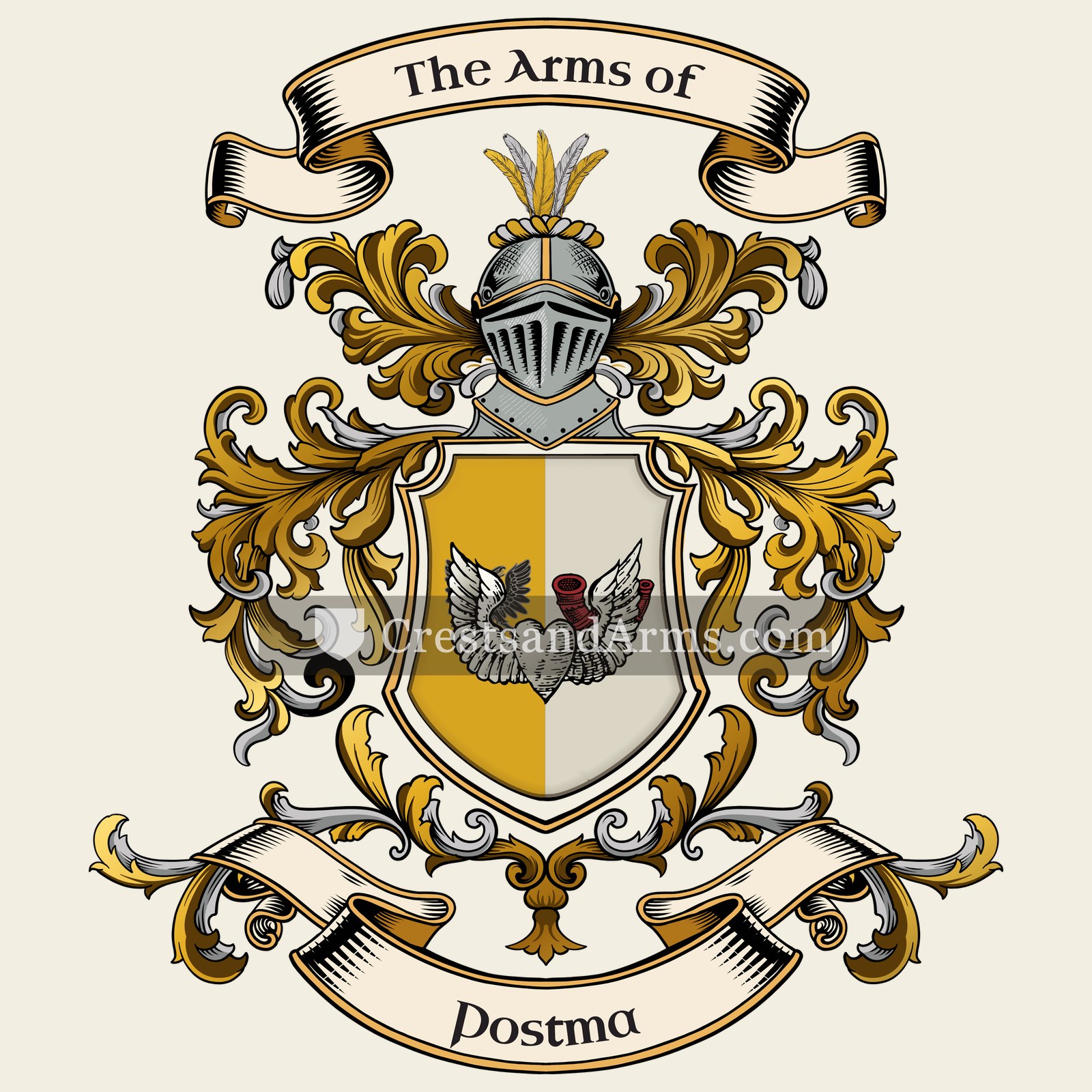 The Postma coat of arms, drawn from the recorded blazon