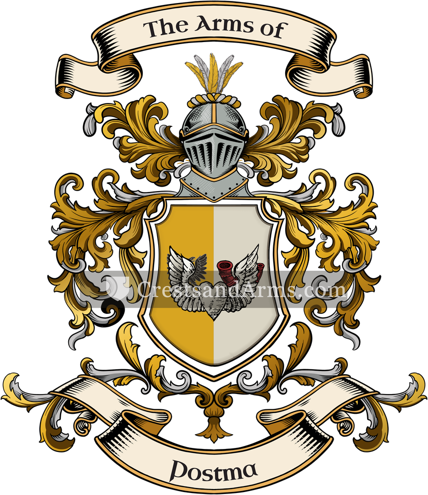 The Postma coat of arms, drawn from the recorded blazon