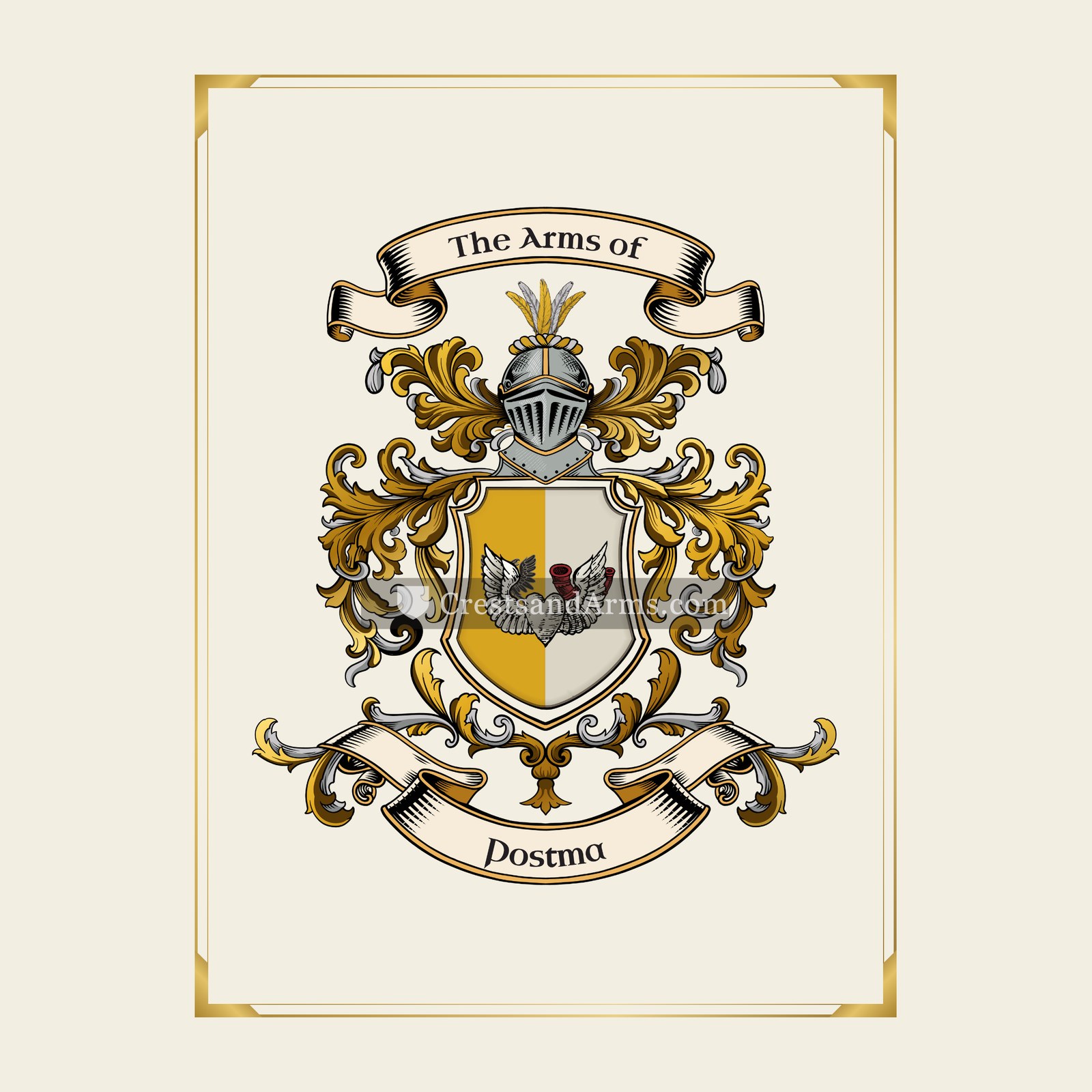 With gold border