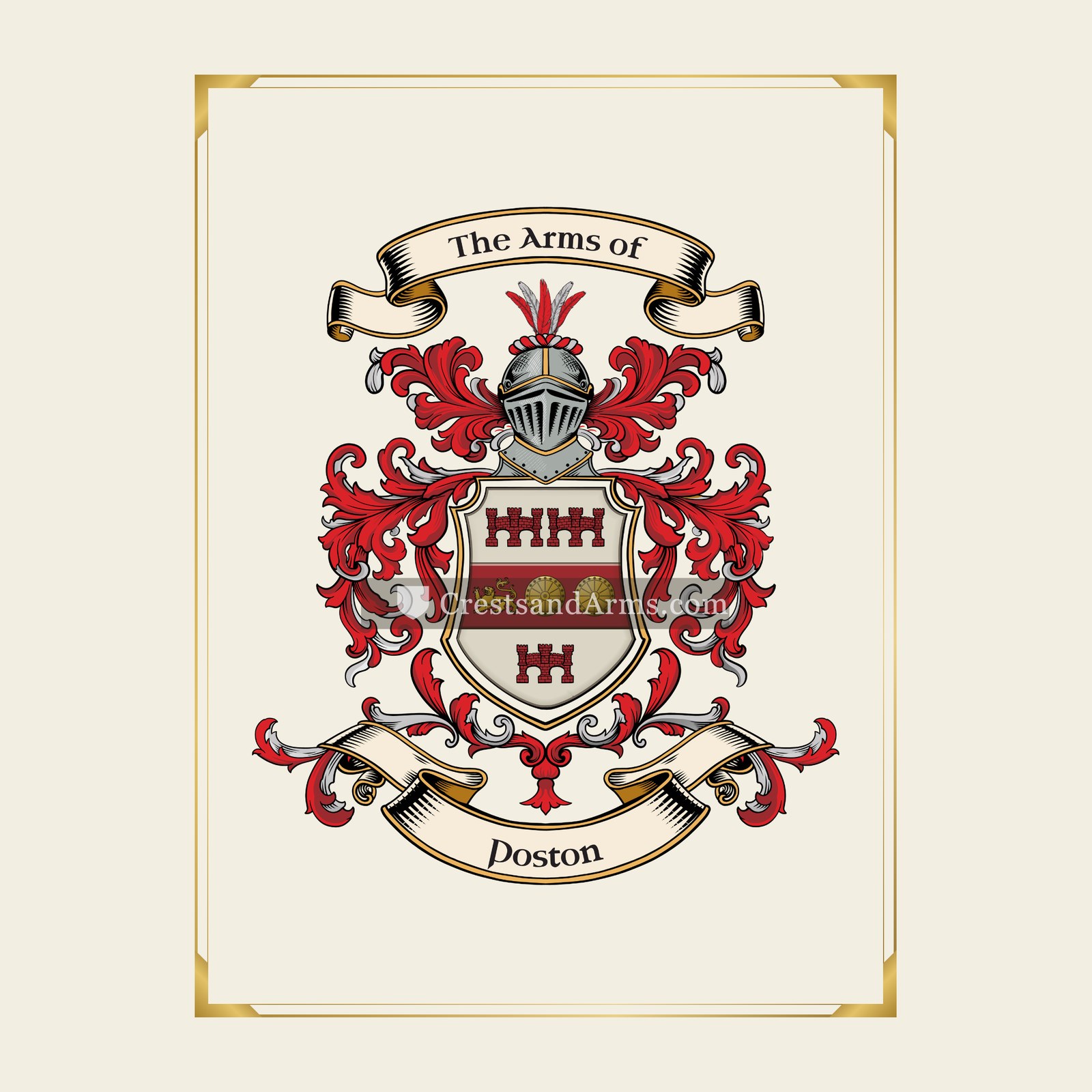 With gold border