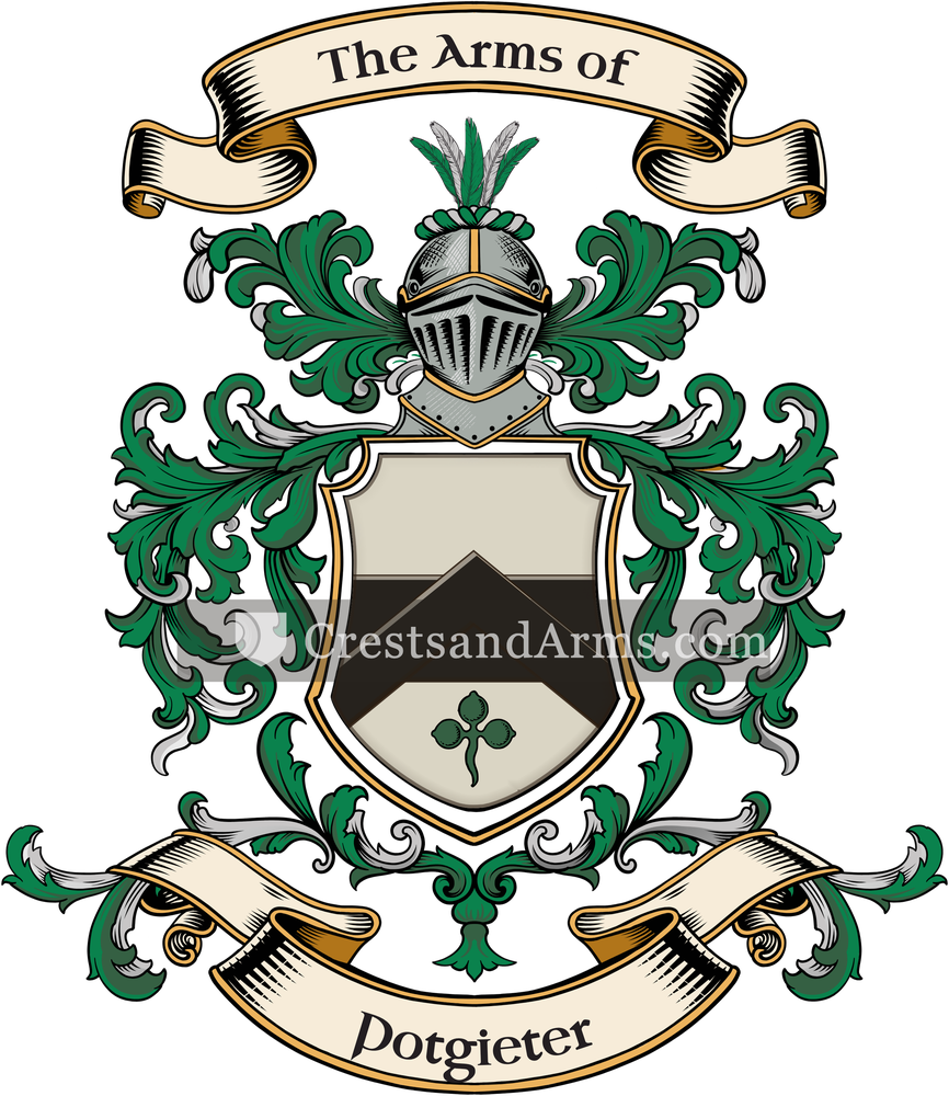 The Potgieter coat of arms, drawn from the recorded blazon