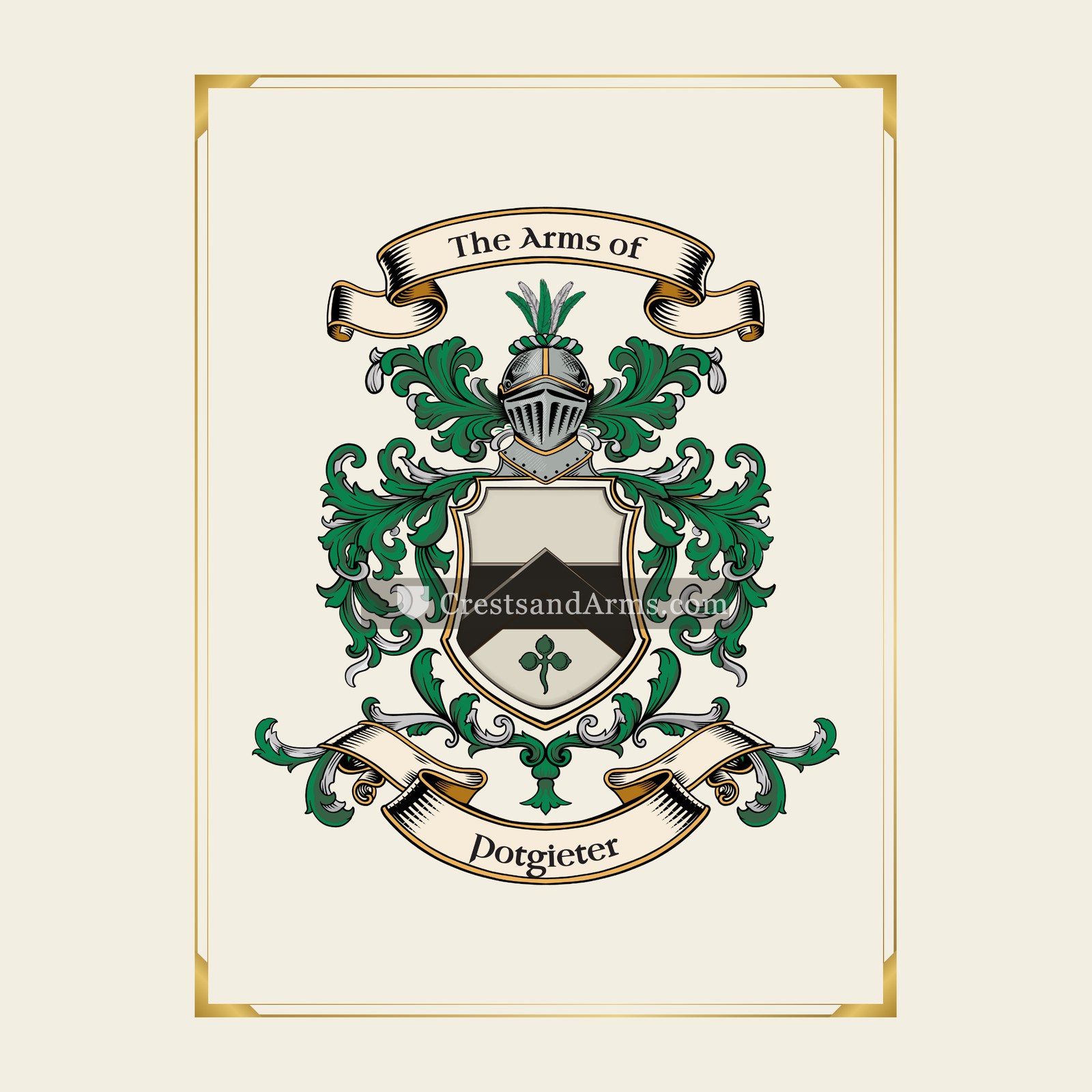 With gold border