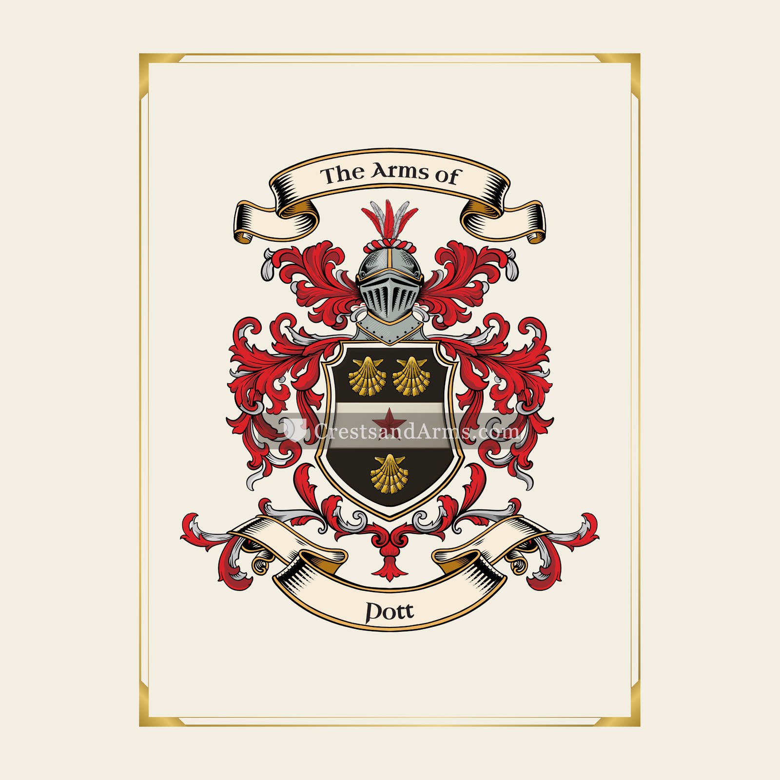 With gold border