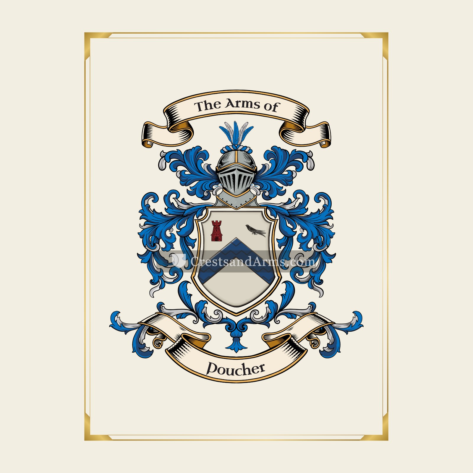 With gold border