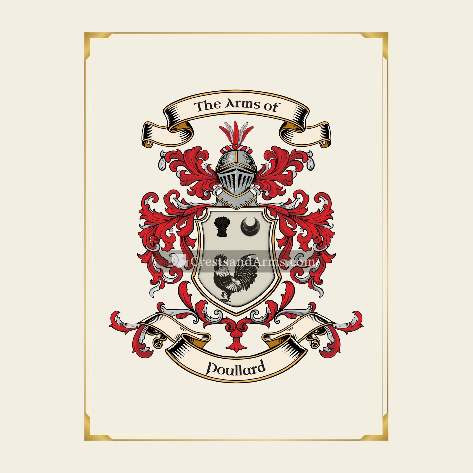 With gold border