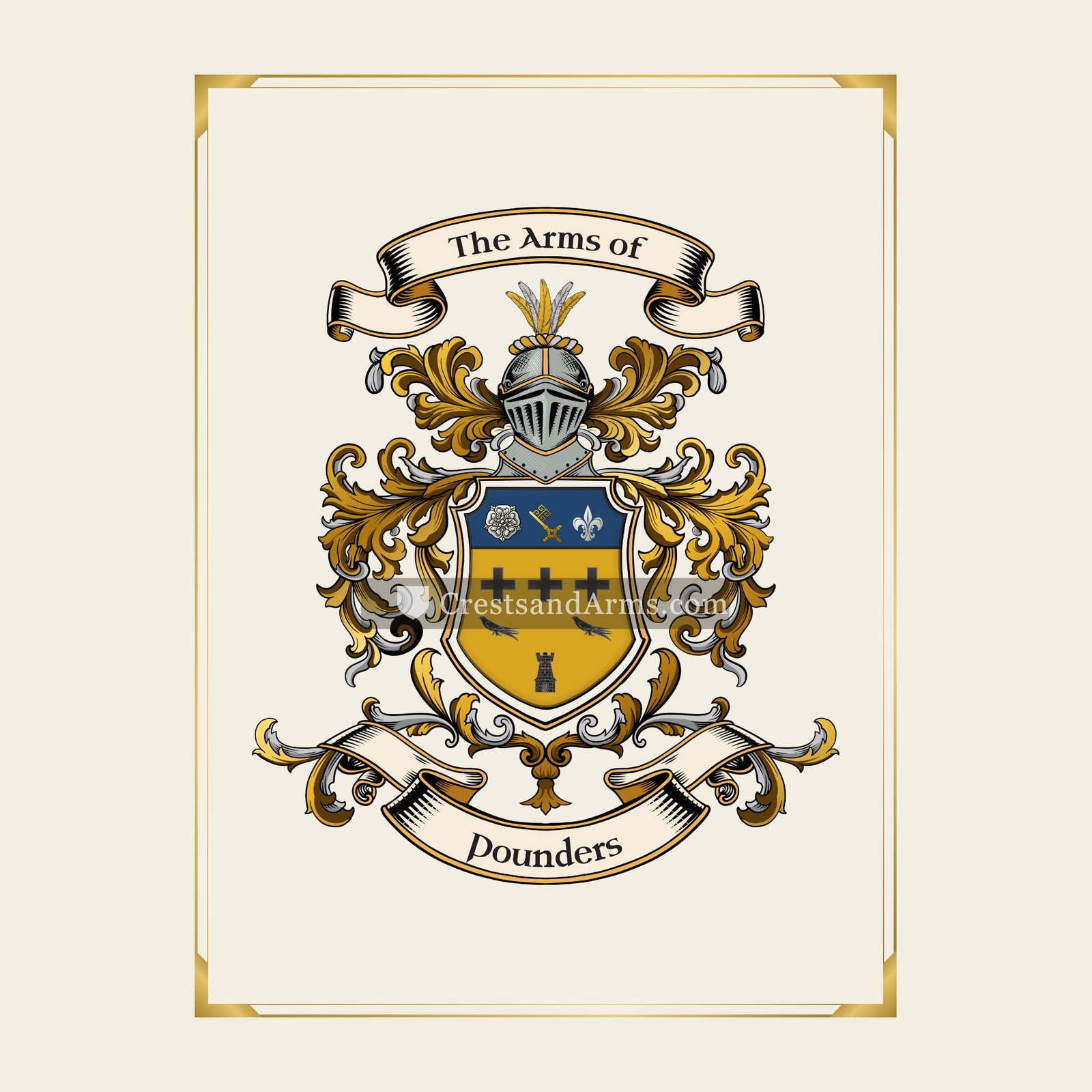 With gold border