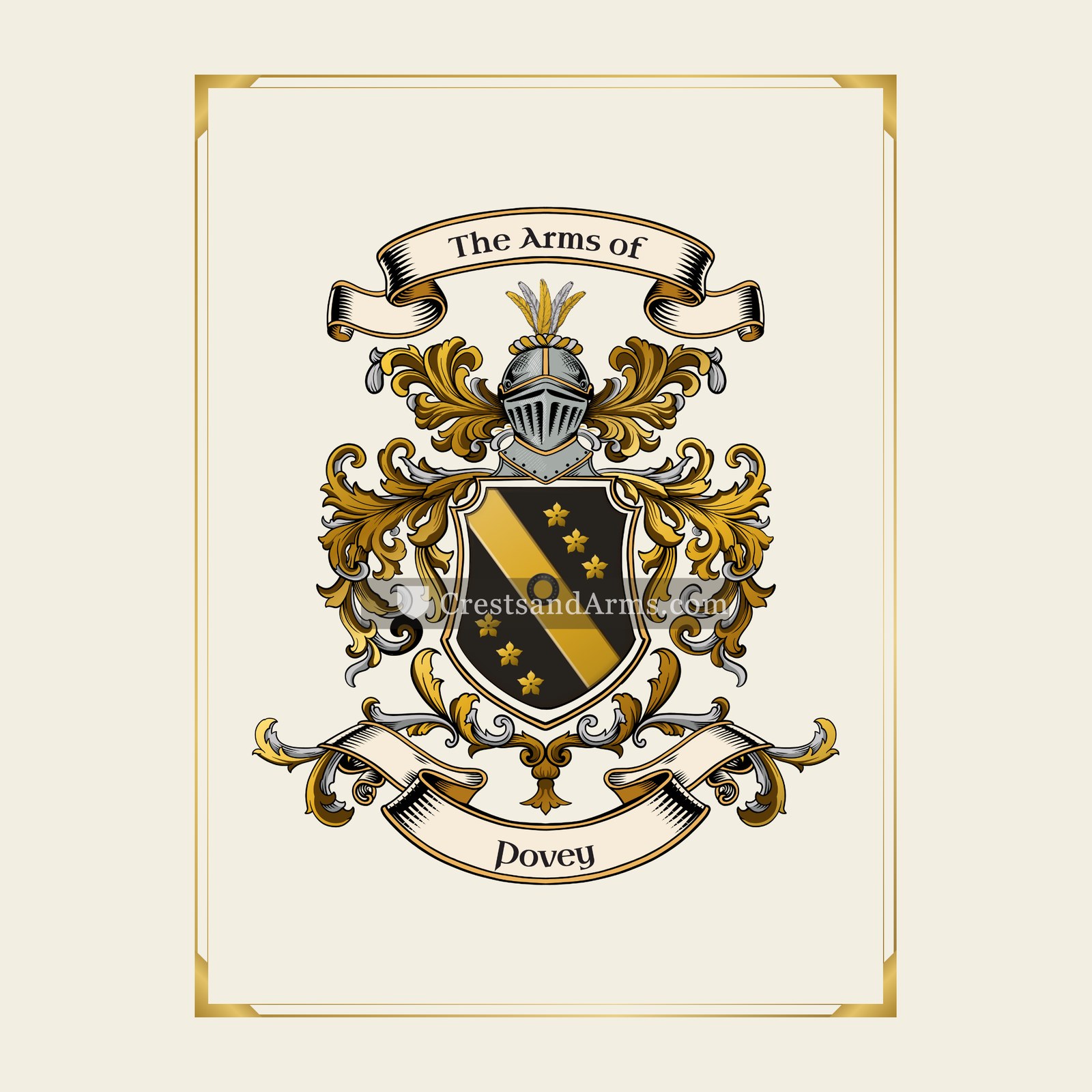 With gold border