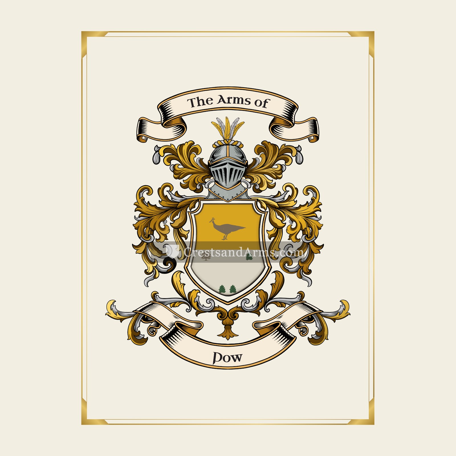 With gold border