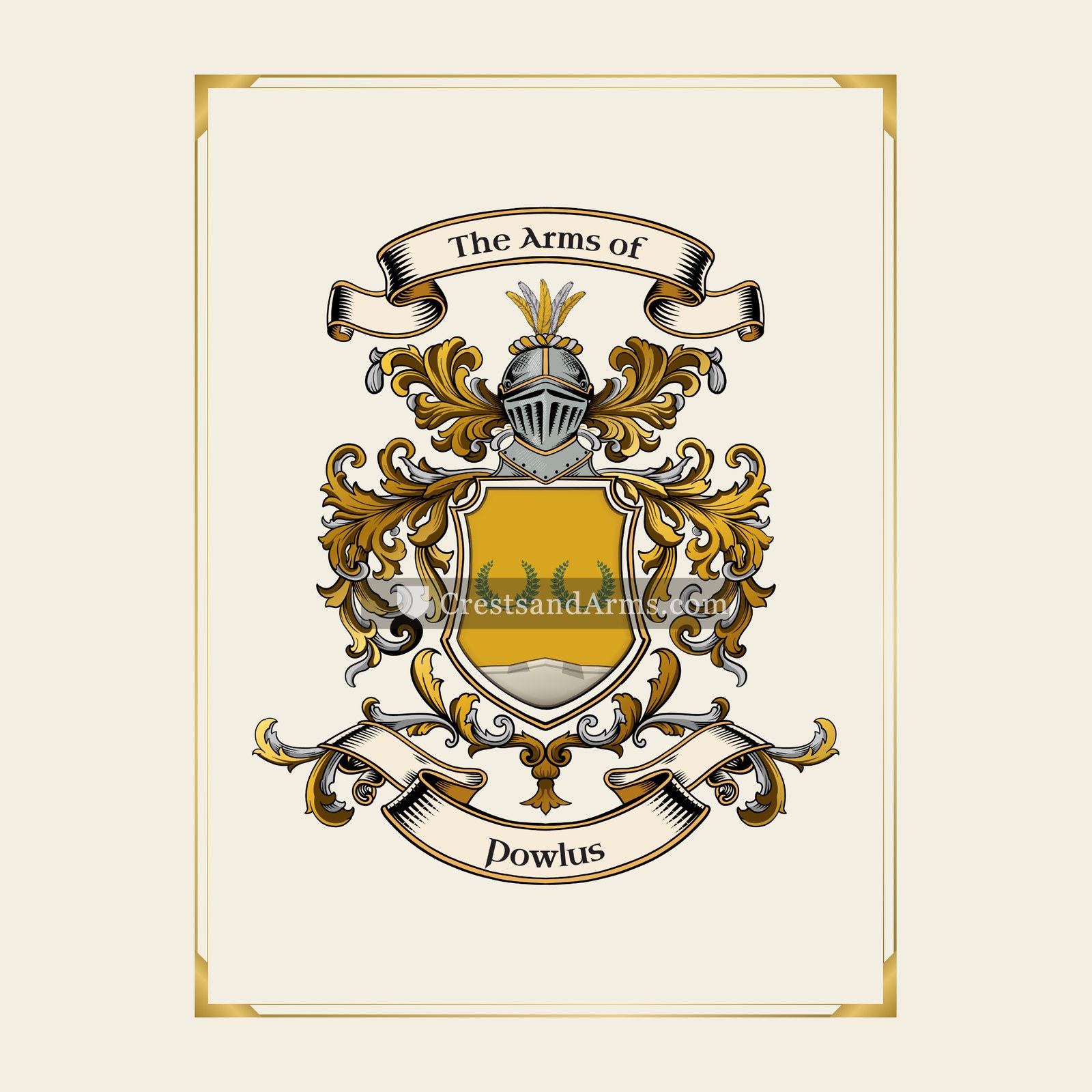 With gold border