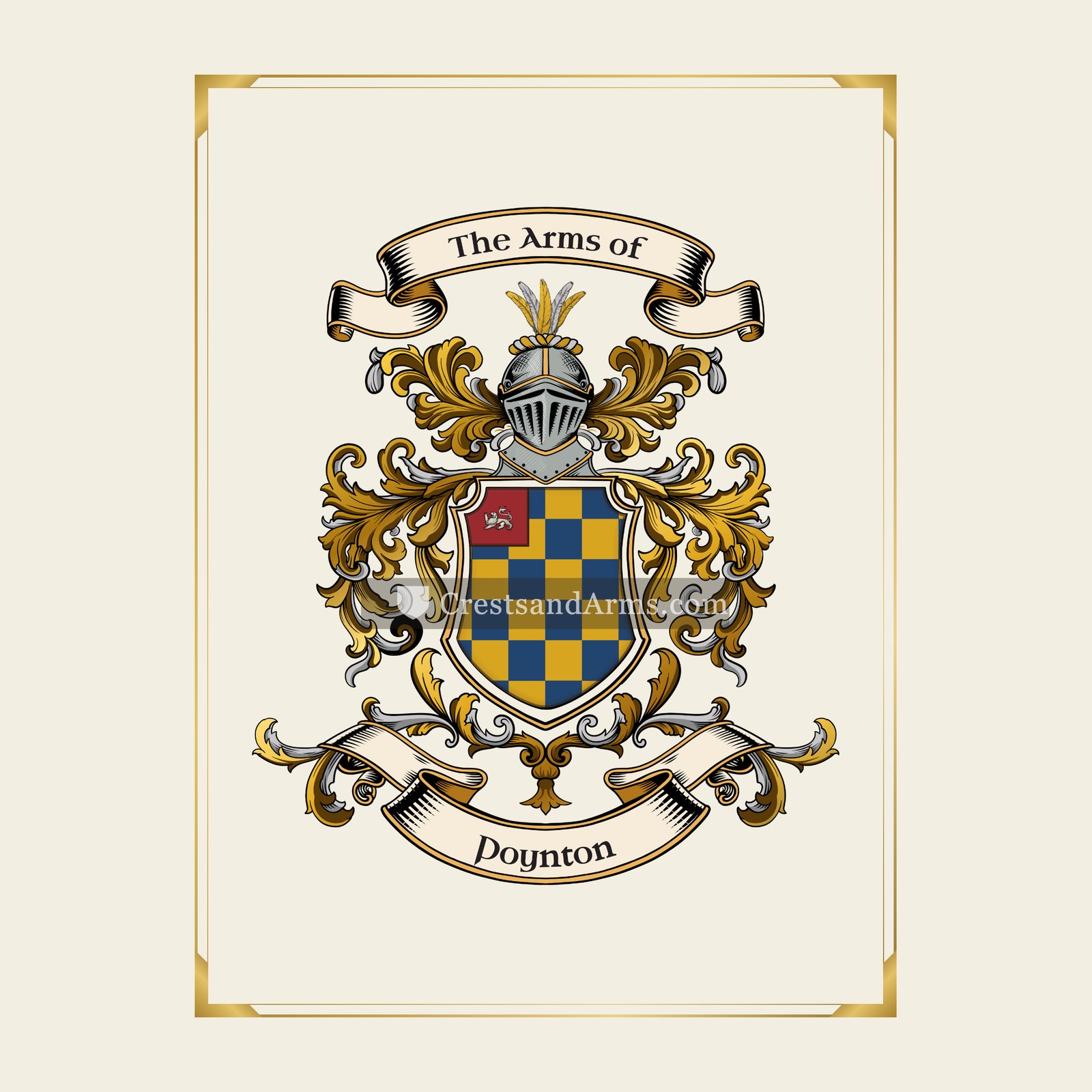 With gold border