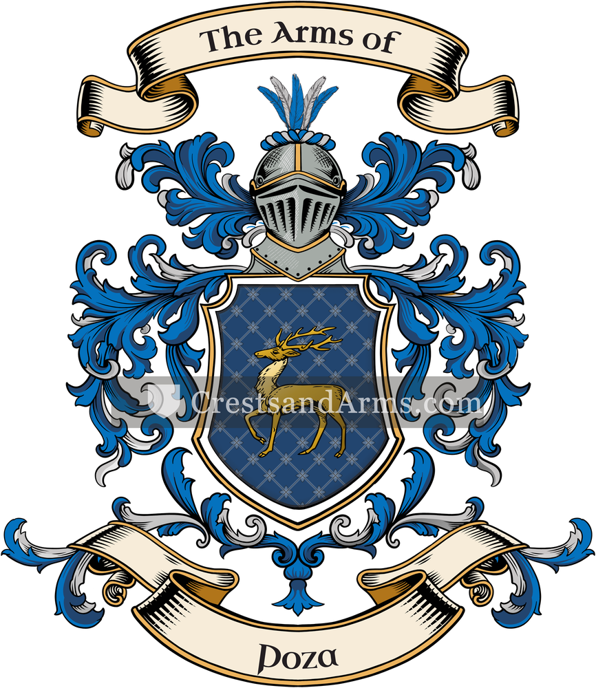 The Poza coat of arms, drawn from the recorded blazon
