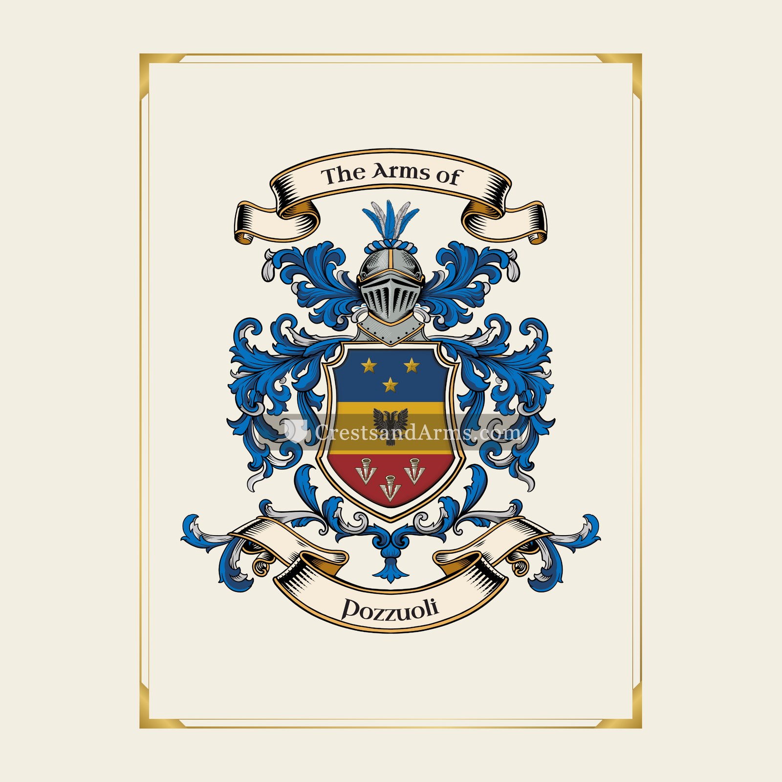 With gold border
