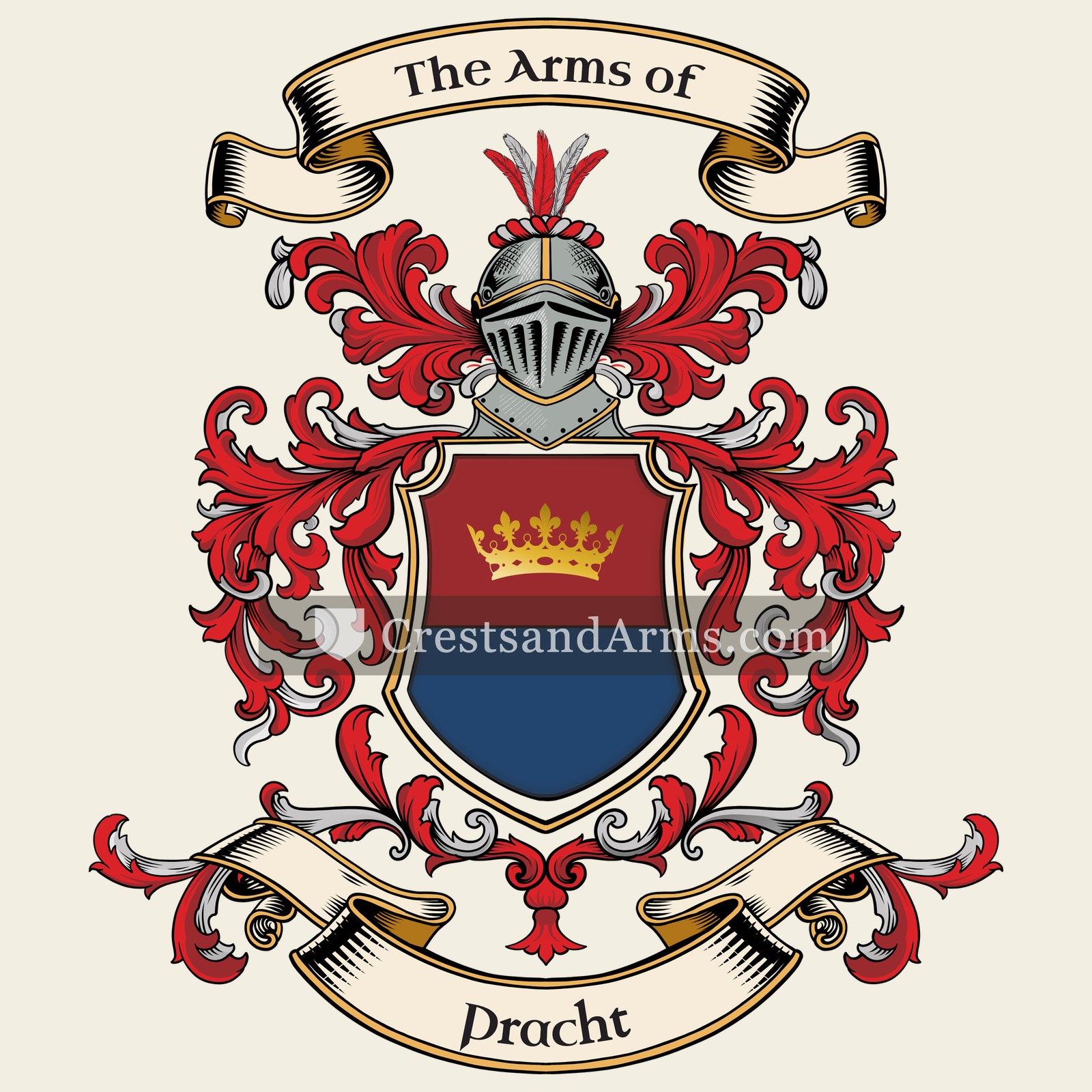 The Pracht coat of arms, drawn from the recorded blazon