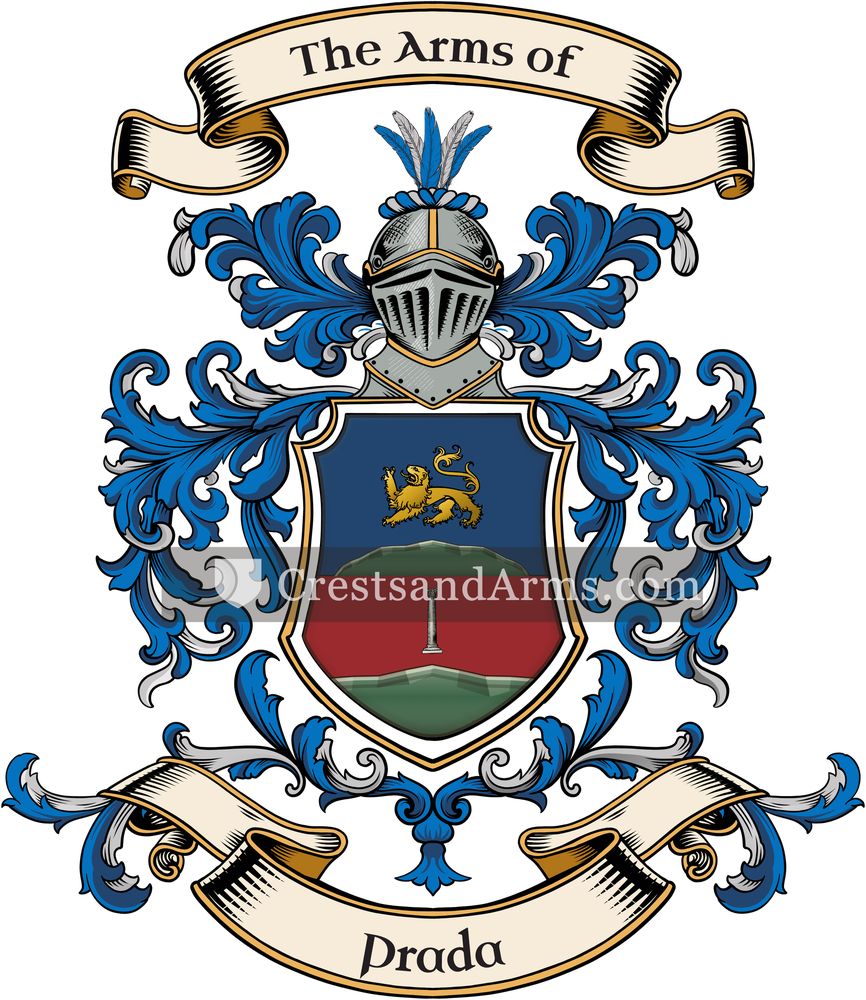 The Prada coat of arms, drawn from the recorded blazon
