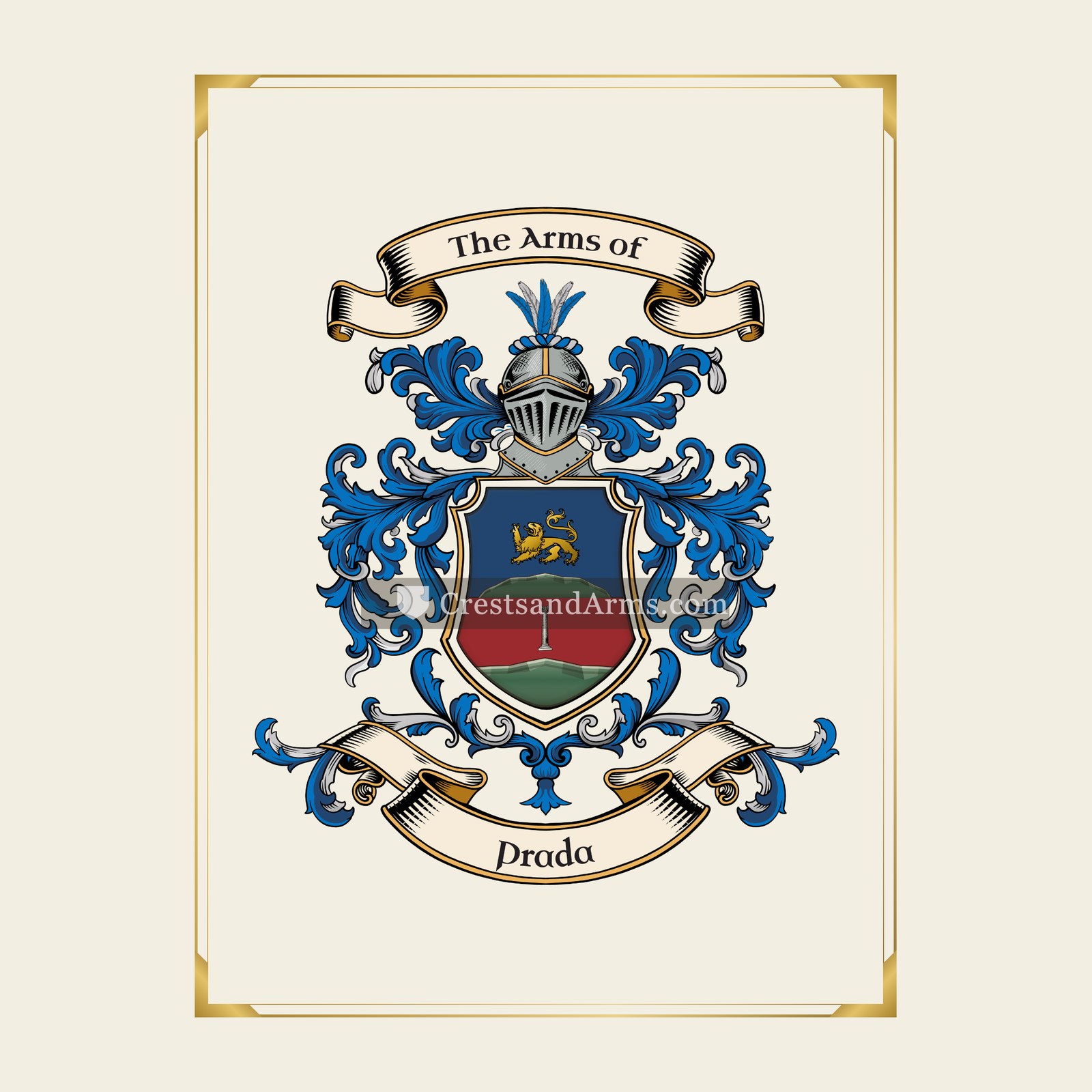 With gold border