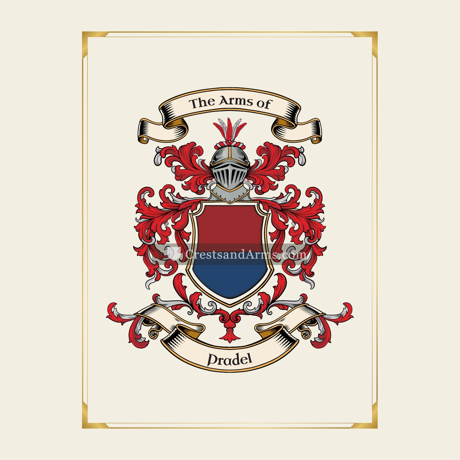 With gold border