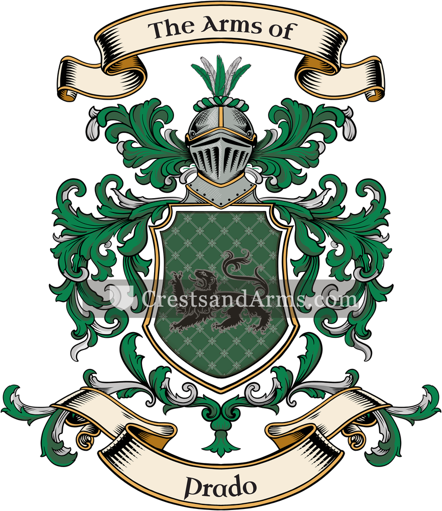 The Prado coat of arms, drawn from the recorded blazon