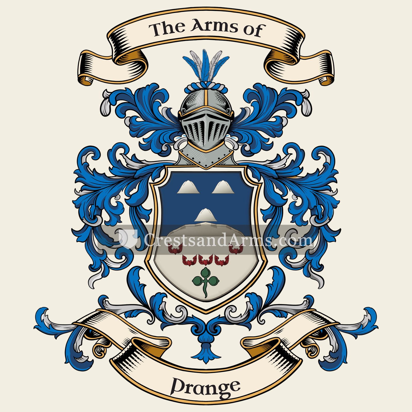 The Prange coat of arms, drawn from the recorded blazon