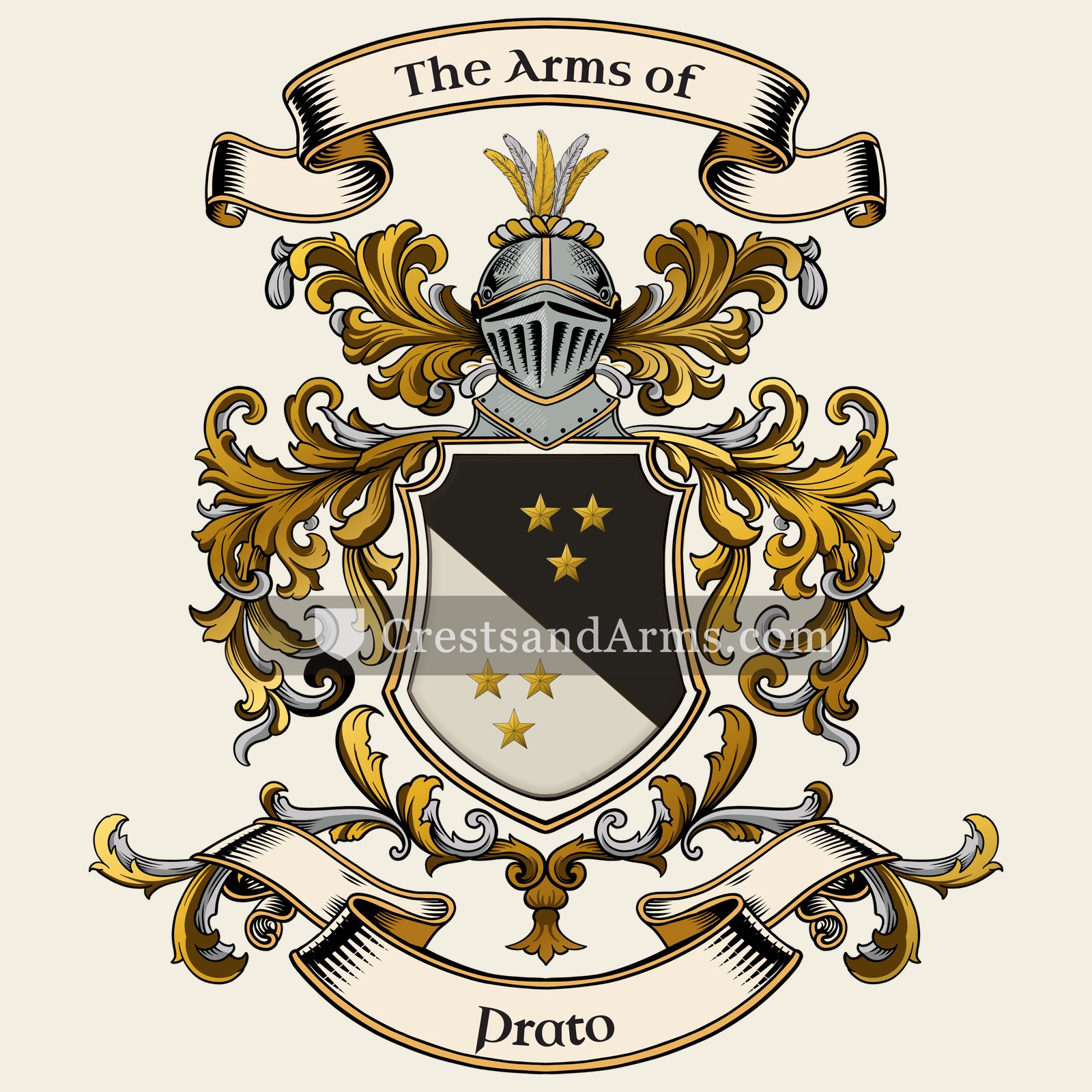The Prato coat of arms, drawn from the recorded blazon