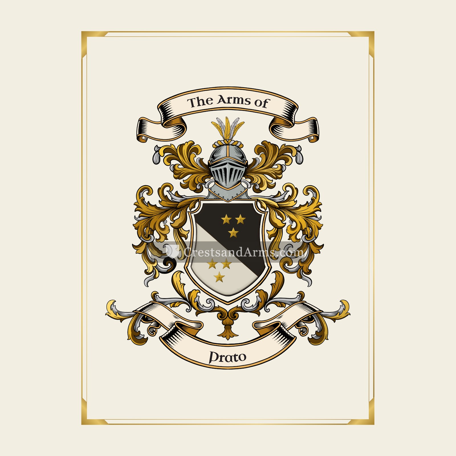 With gold border