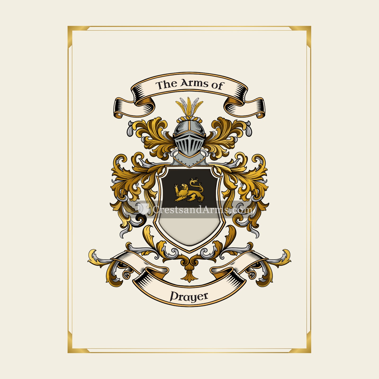 With gold border