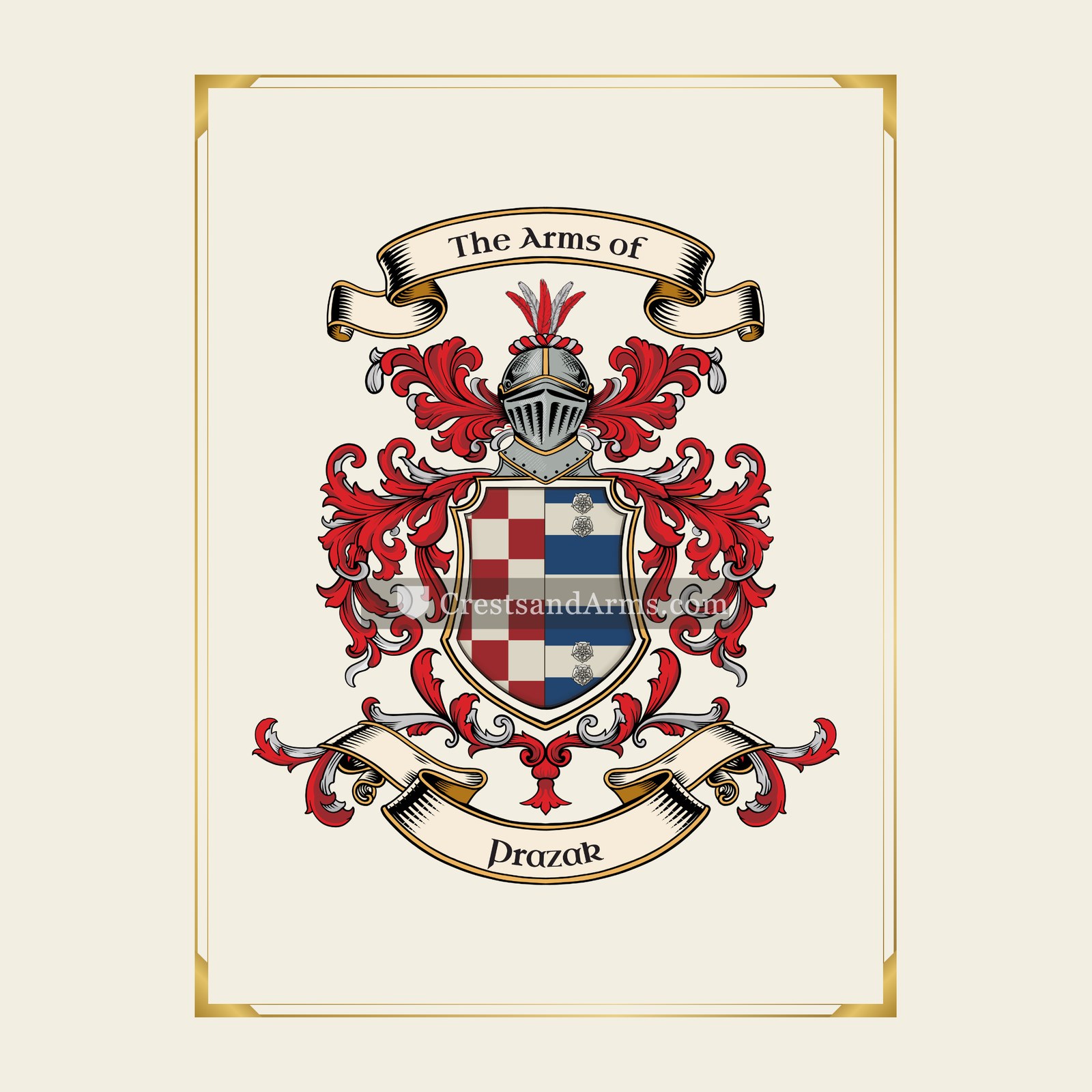 With gold border