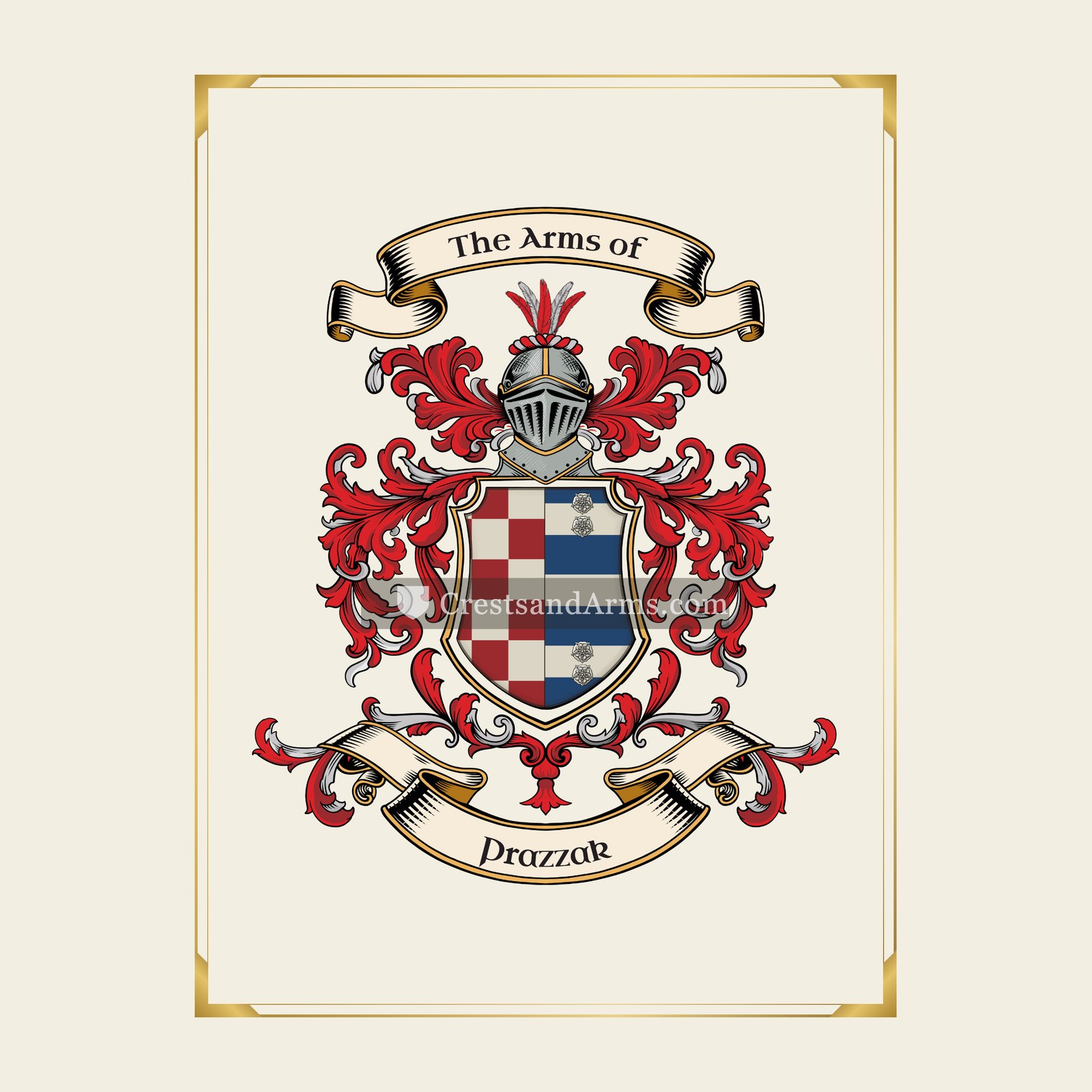 With gold border