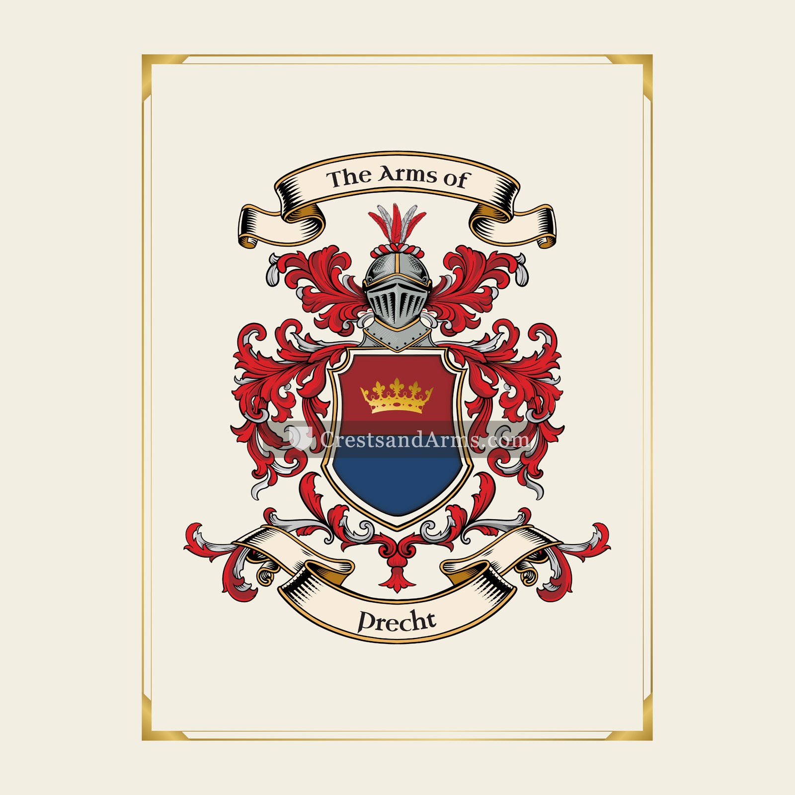 With gold border