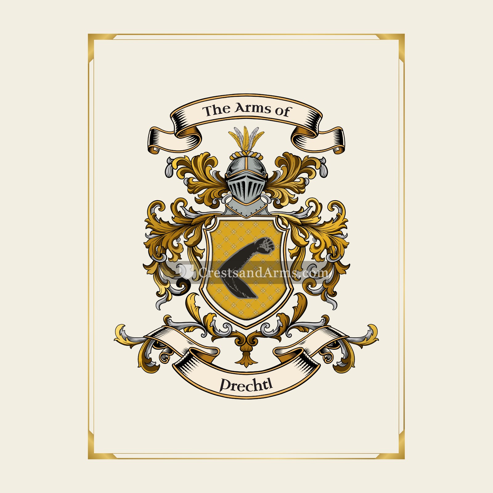 With gold border