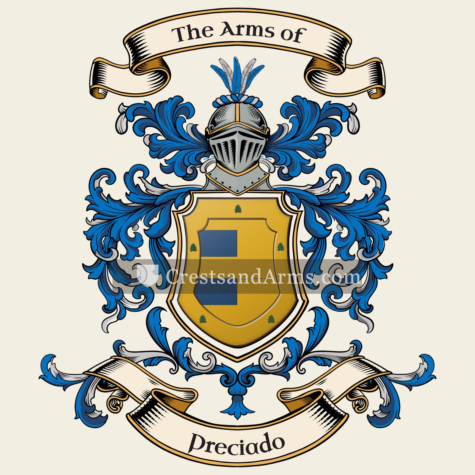 The Preciado coat of arms, drawn from the recorded blazon