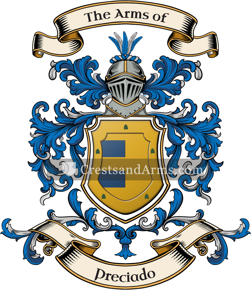 The Preciado coat of arms, drawn from the recorded blazon