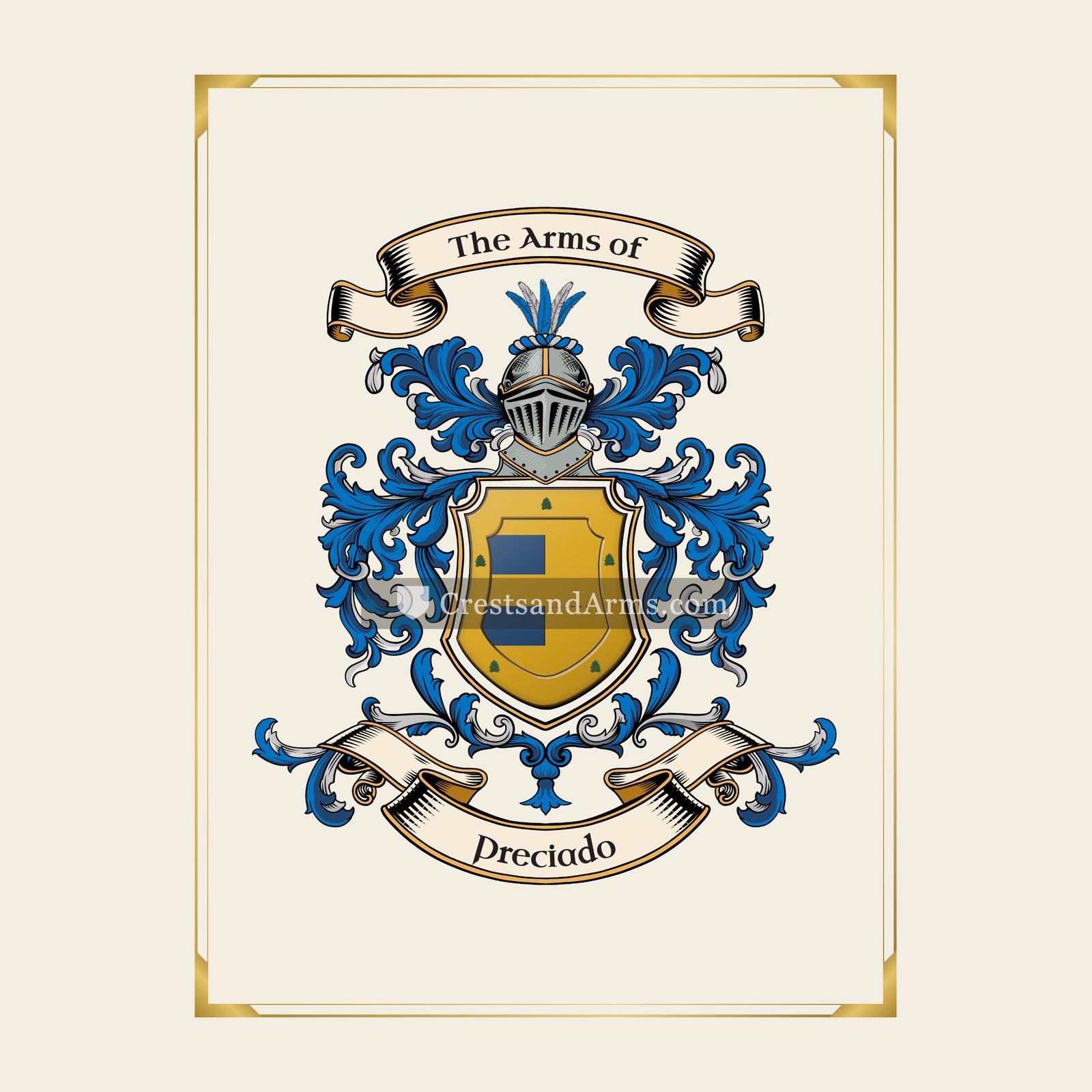 With gold border