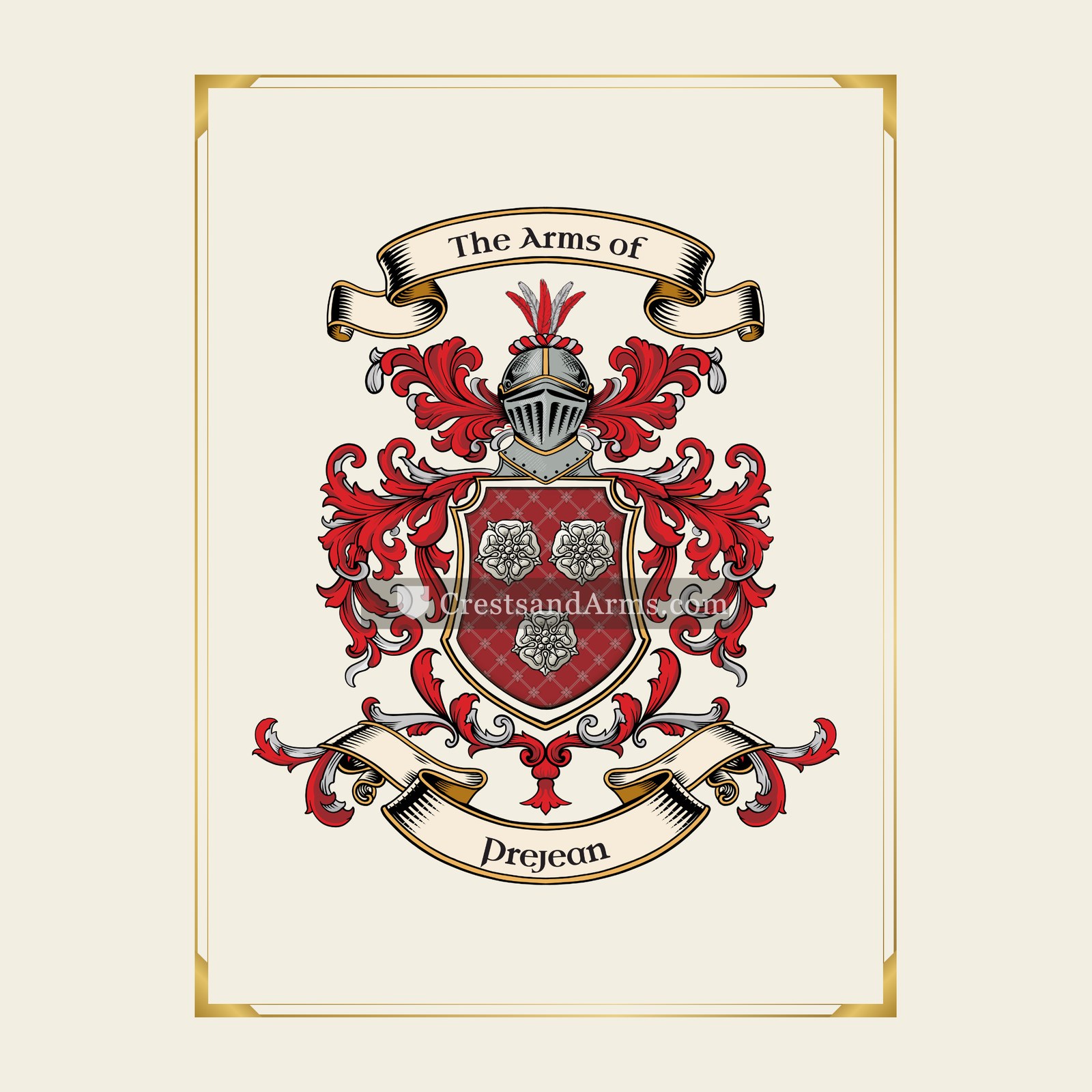 With gold border