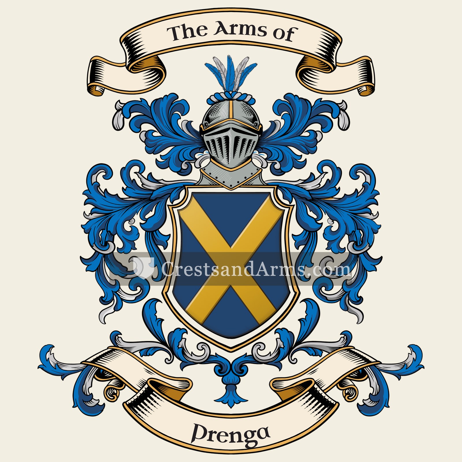 The Prenga coat of arms, drawn from the recorded blazon