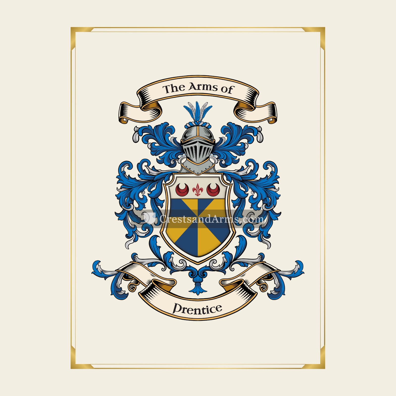With gold border
