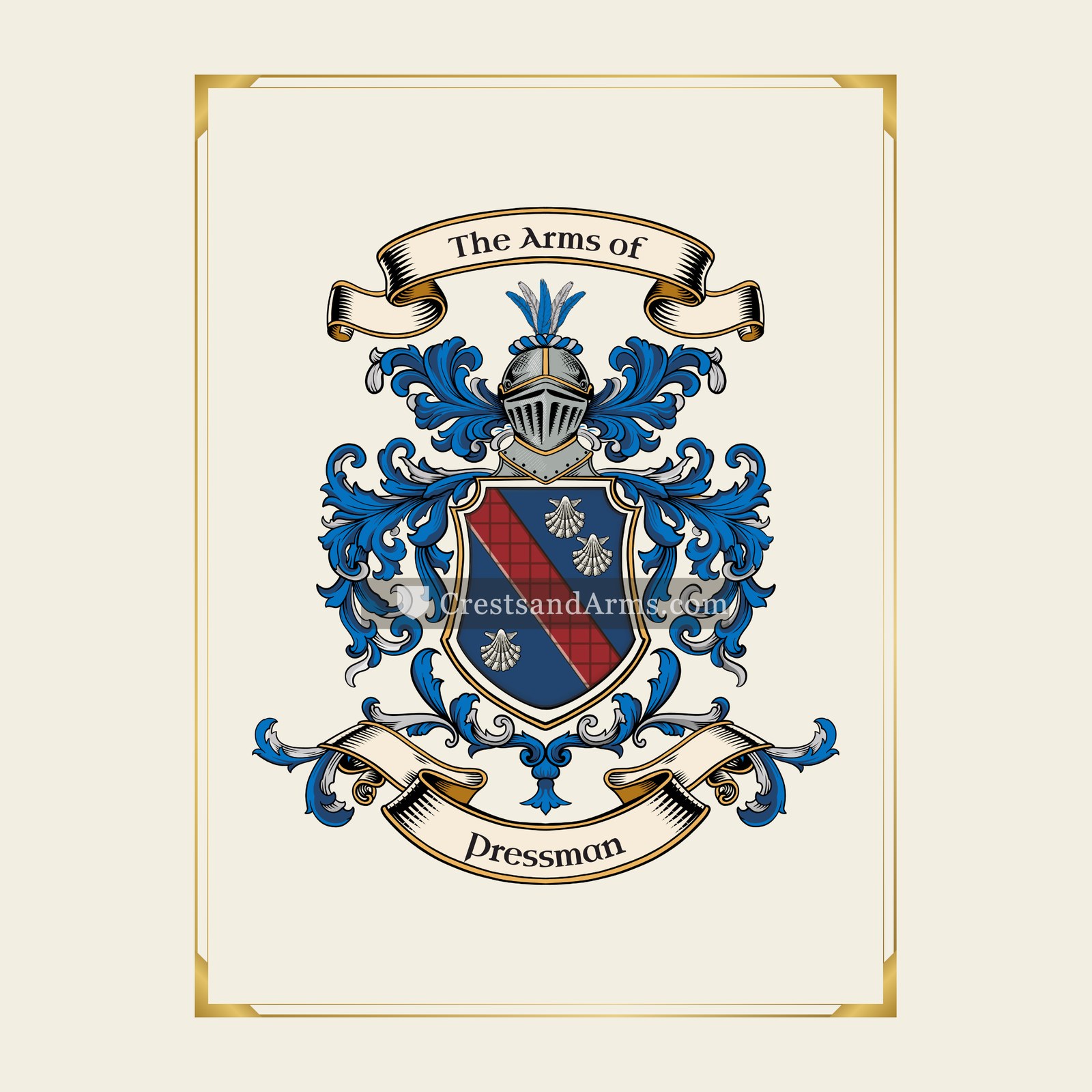 With gold border