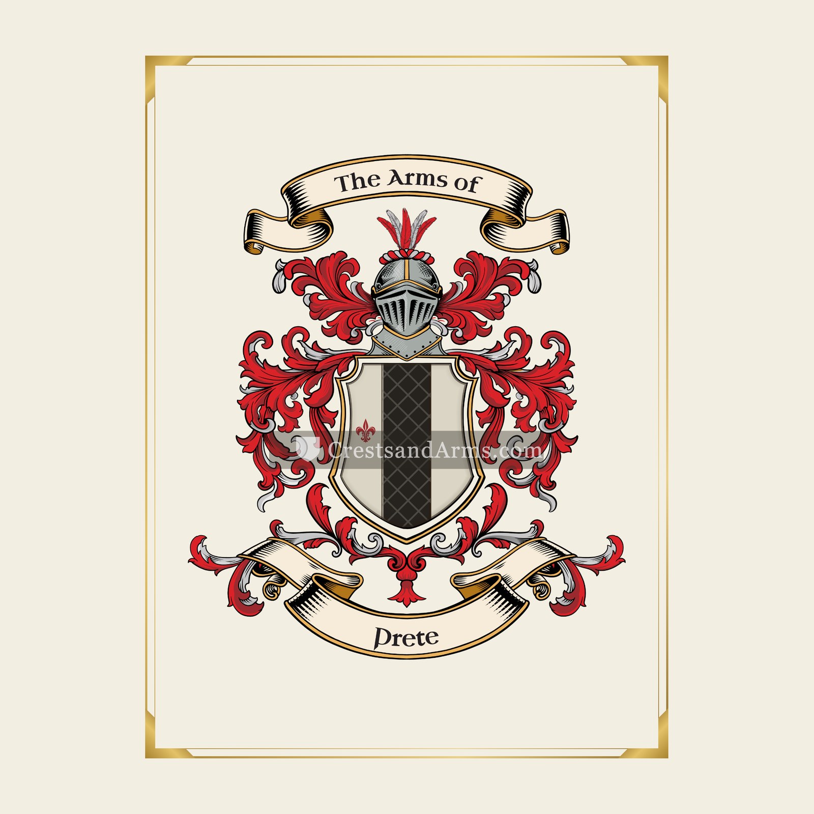 With gold border