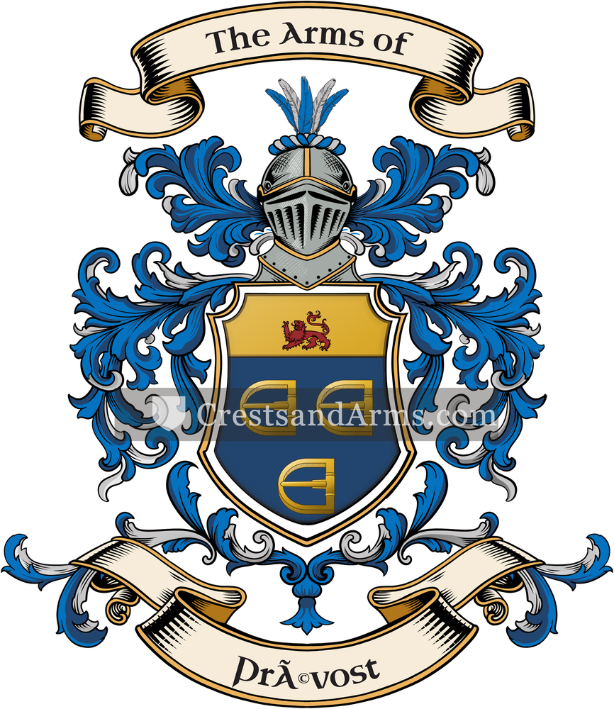 The Prévost coat of arms, drawn from the recorded blazon