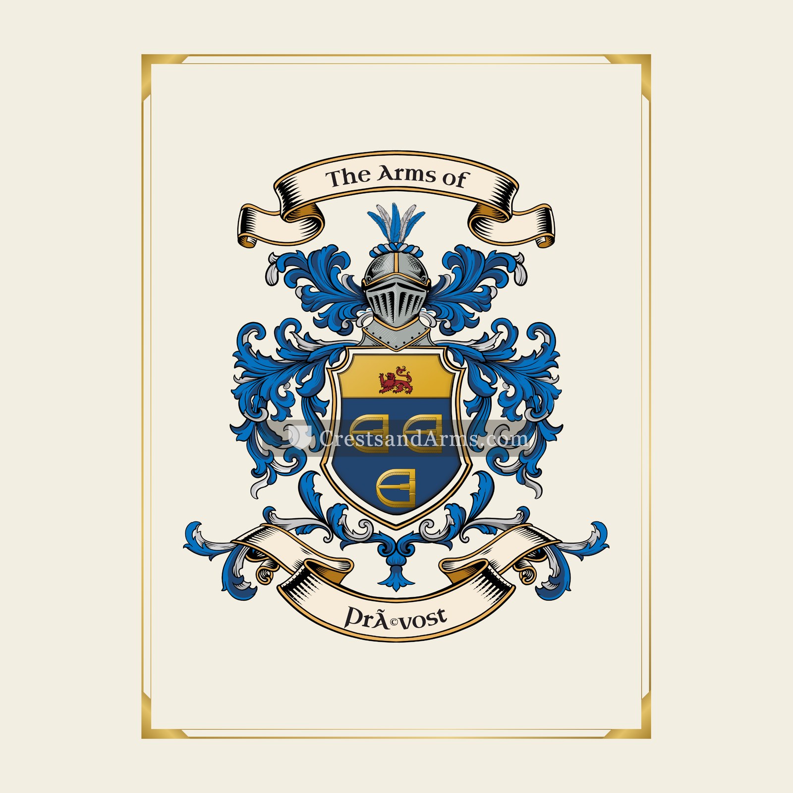 With gold border
