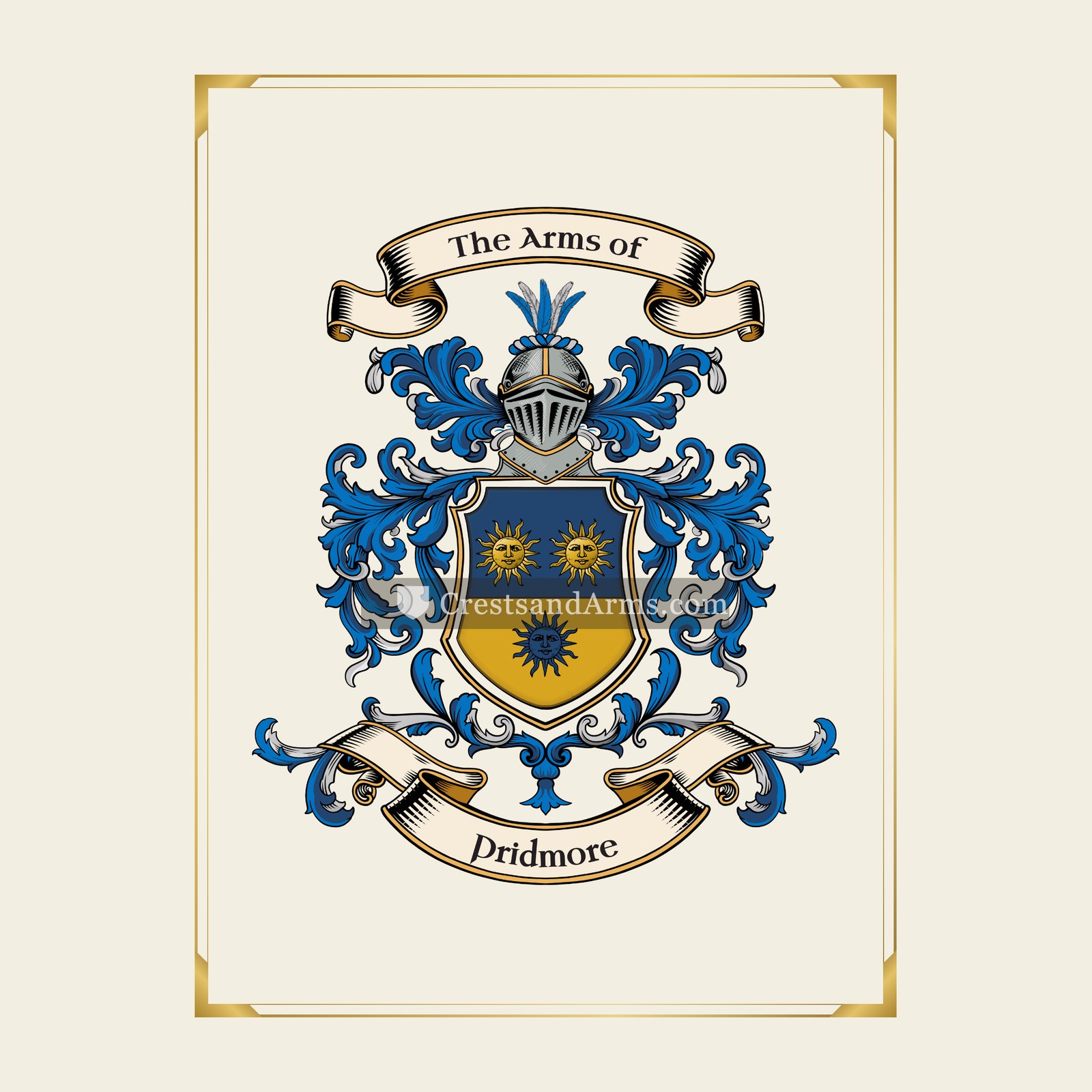 With gold border