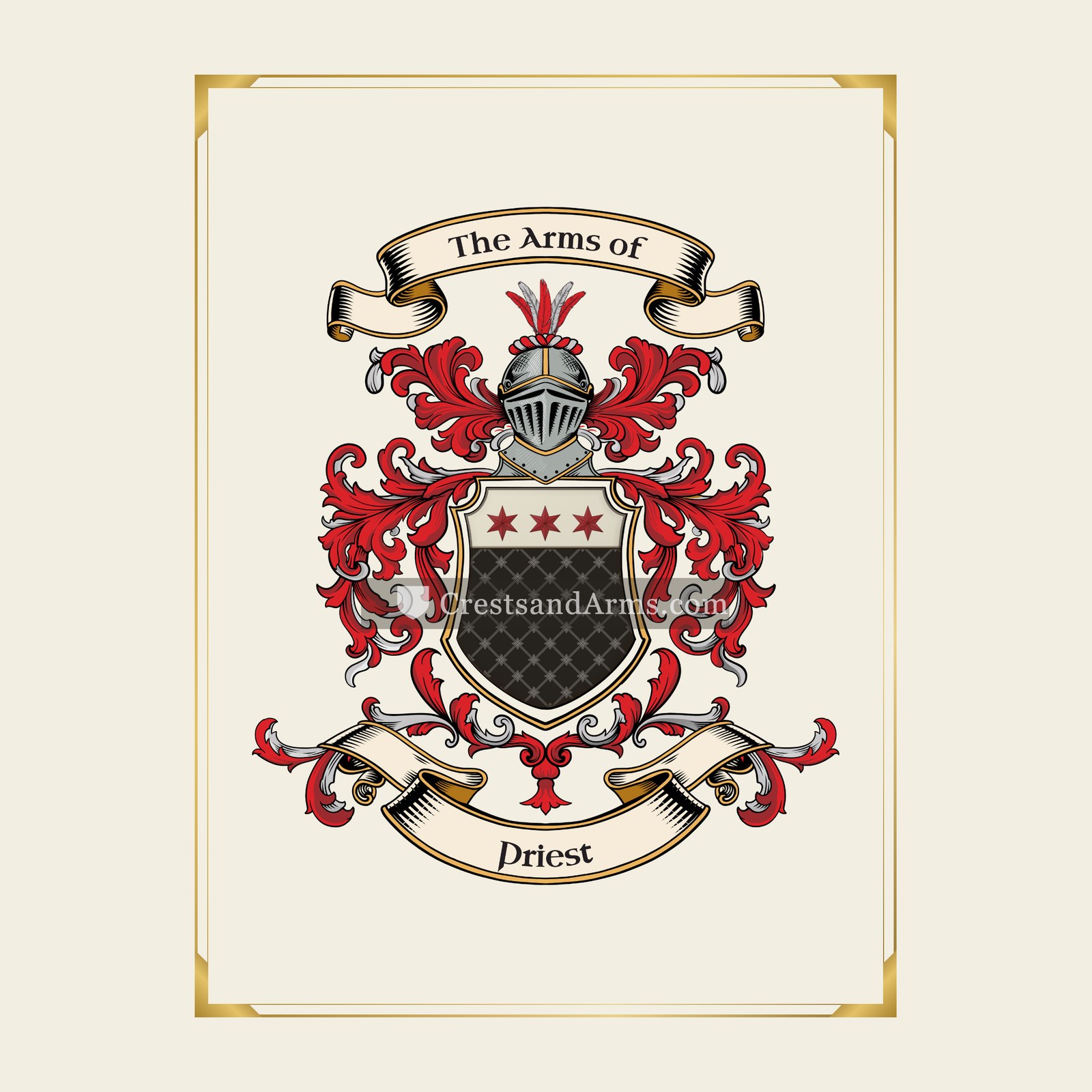 With gold border